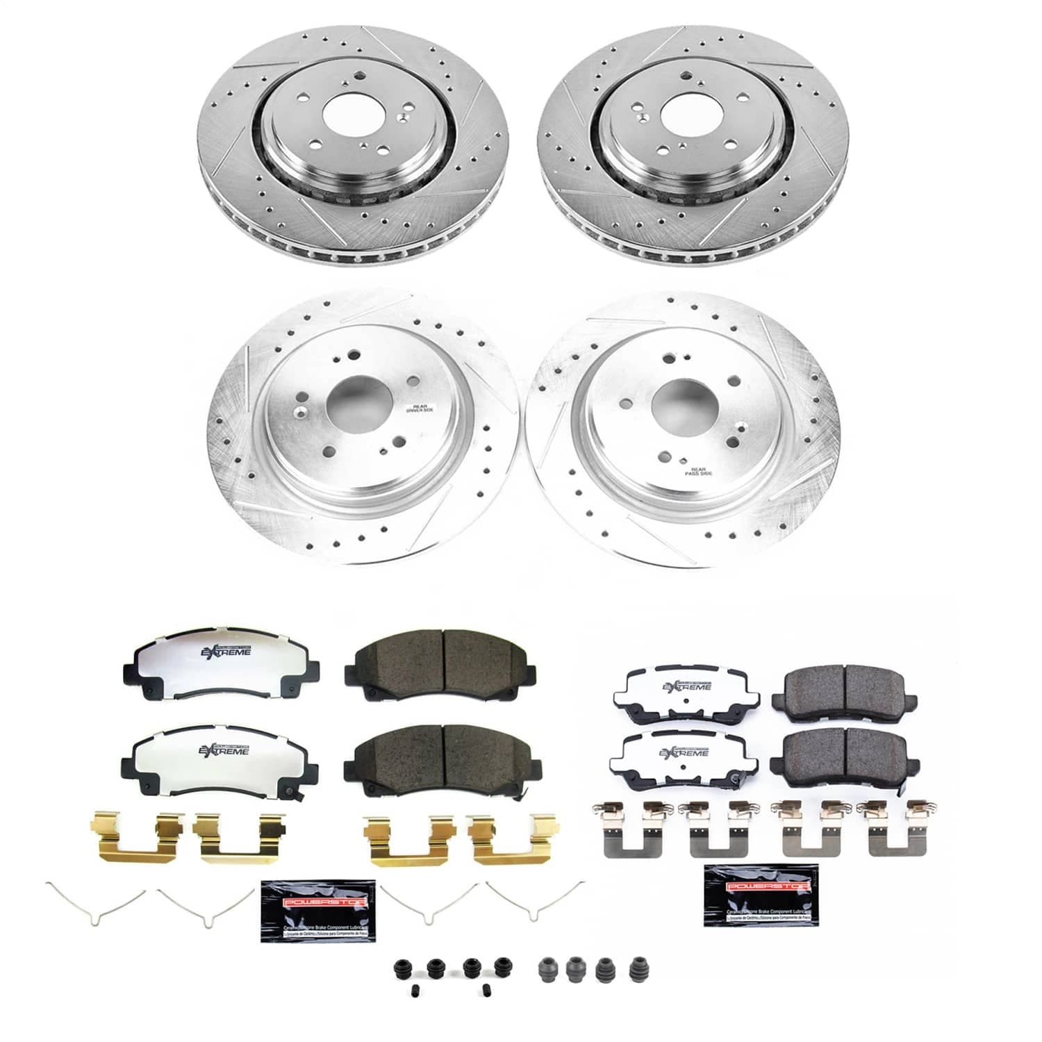 Power Stop - K7284-26 - Front and Rear - Disc Brake Pad and Rotor Kit image 1