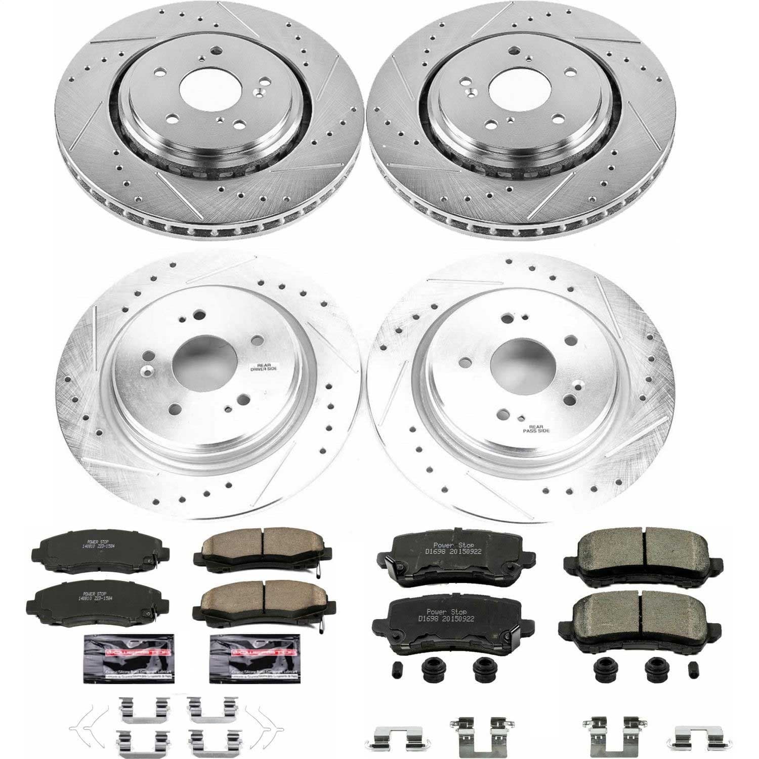 Power Stop - K7284 - Front and Rear - Disc Brake Pad and Rotor Kit image 1