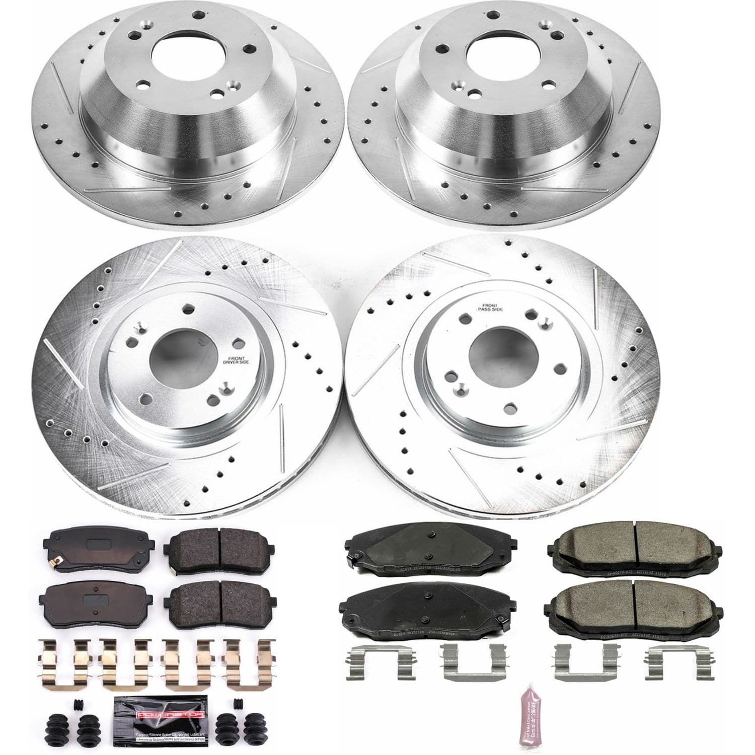 Power Stop - K7286 - Front and Rear - Disc Brake Pad and Rotor Kit image 1
