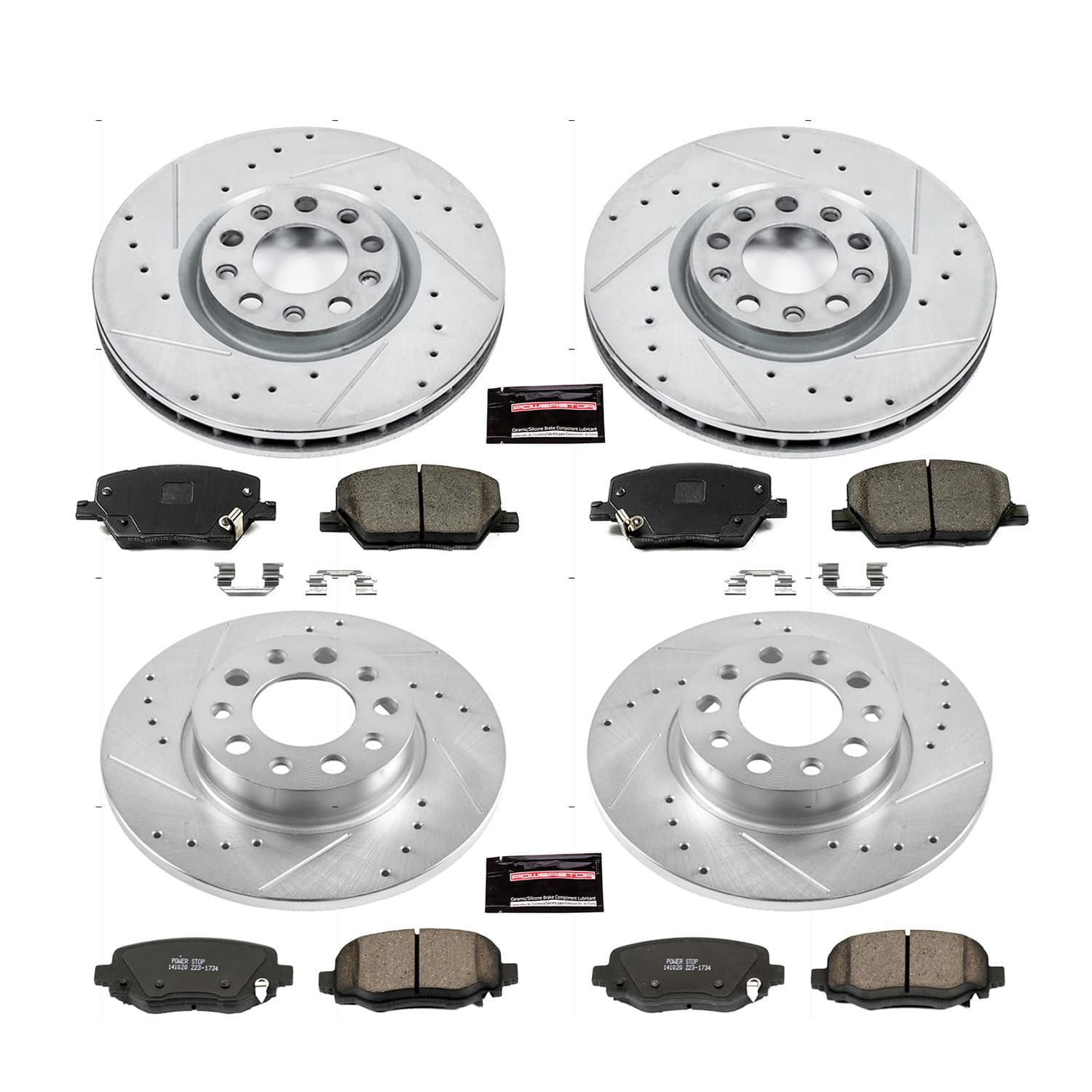 Power Stop - K7300 - Front and Rear - Disc Brake Pad and Rotor Kit image 1