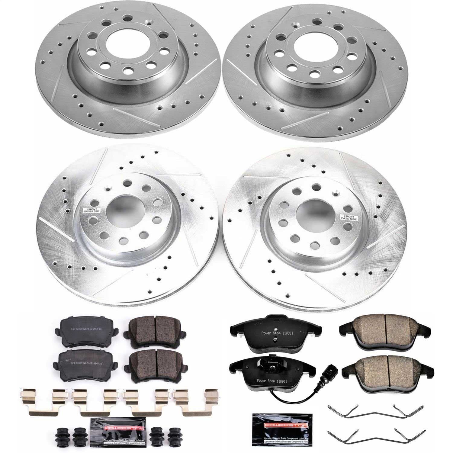 Power Stop - K7339 - Front and Rear - Disc Brake Pad and Rotor Kit image 1