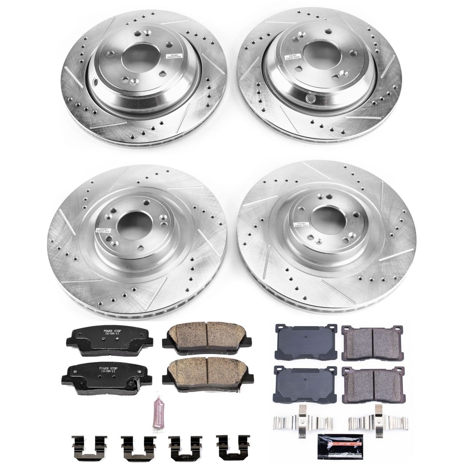 Power Stop - K7342 - Front and Rear - Disc Brake Pad and Rotor Kit image 1