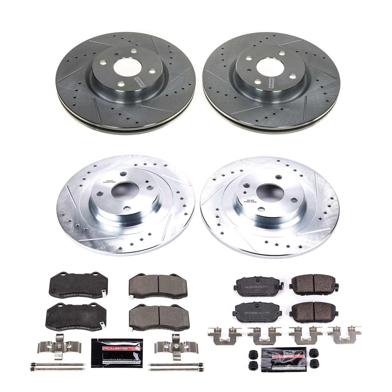 Power Stop - K7361 - Front and Rear - Disc Brake Pad and Rotor Kit image 1