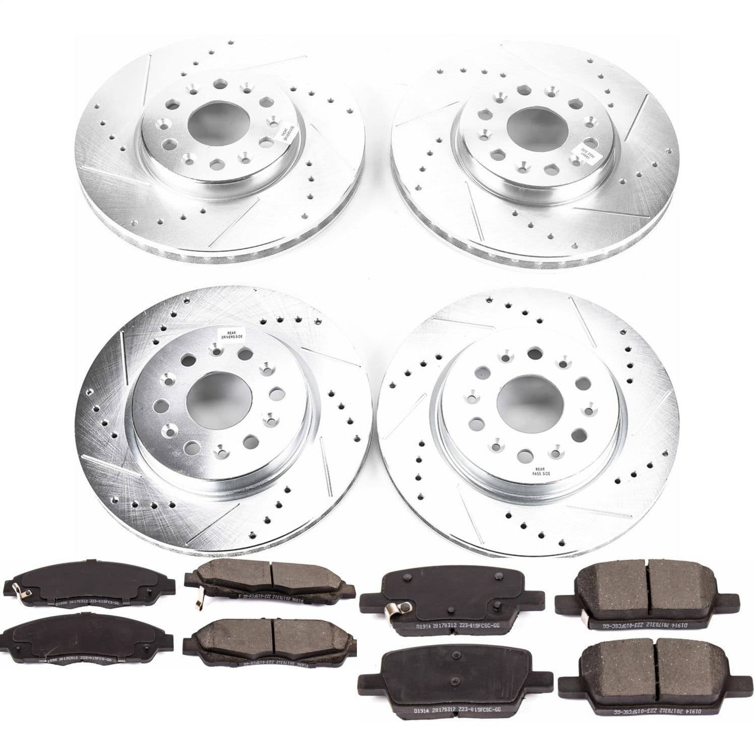 Power Stop - K7410 - Front and Rear - Disc Brake Pad and Rotor Kit image 1
