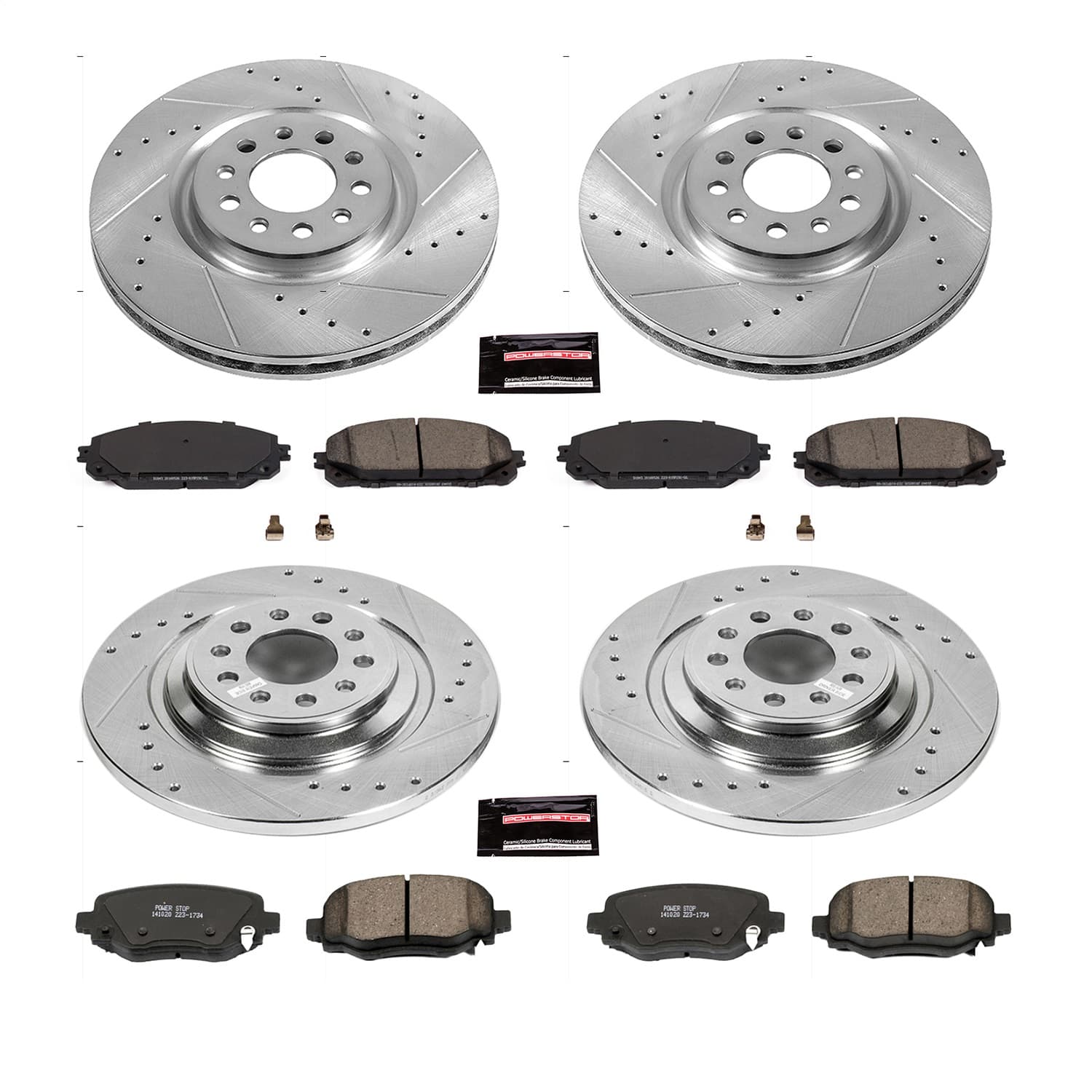 Power Stop - K7415 - Front and Rear - Disc Brake Pad and Rotor Kit image 1