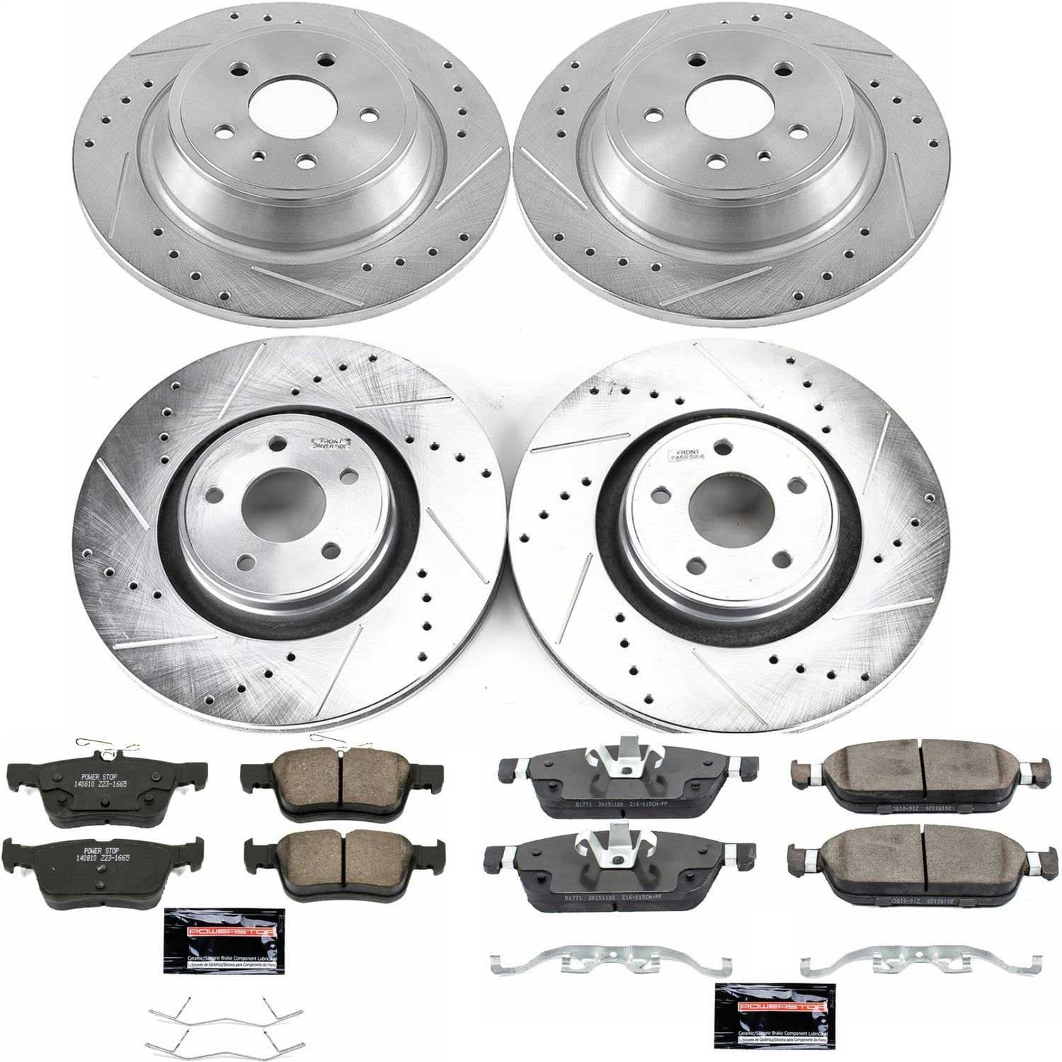 Power Stop - K7418 - Front and Rear - Disc Brake Pad and Rotor Kit image 1