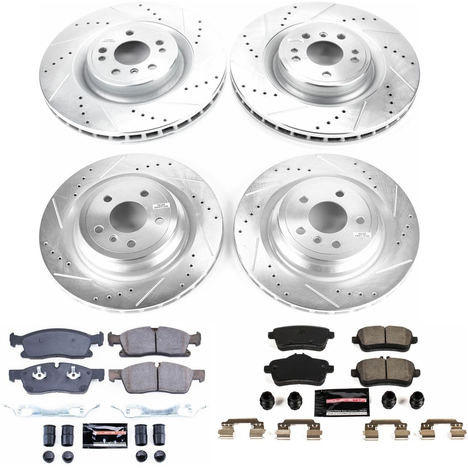 Power Stop - K7437 - Front and Rear - Disc Brake Pad and Rotor Kit image 1