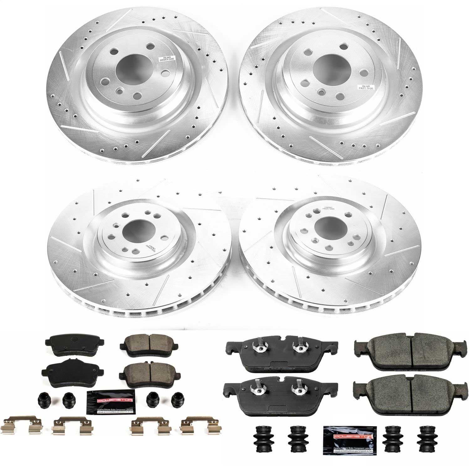 Power Stop - K7442 - Front and Rear - Disc Brake Pad and Rotor Kit image 1