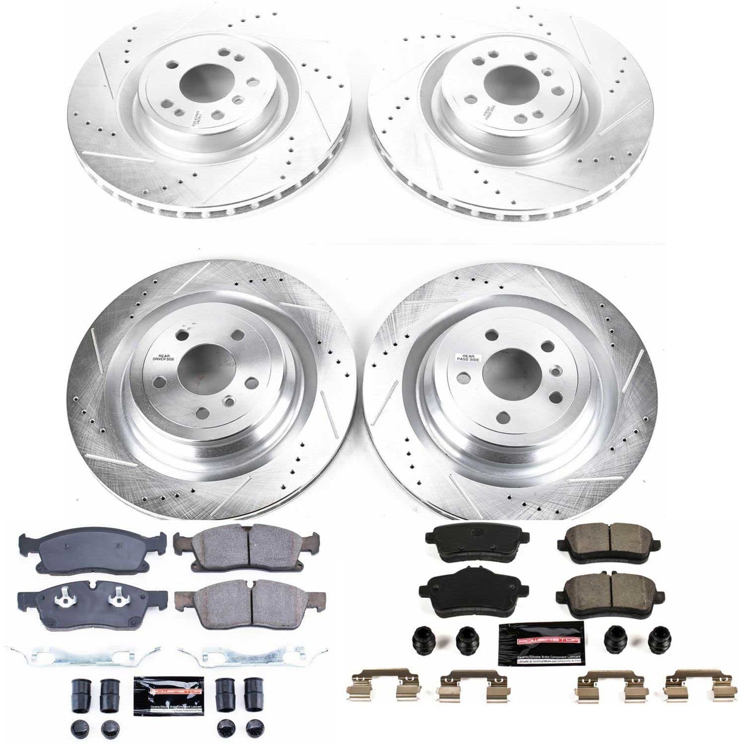 Power Stop - K7445 - Front and Rear - Disc Brake Pad and Rotor Kit image 1