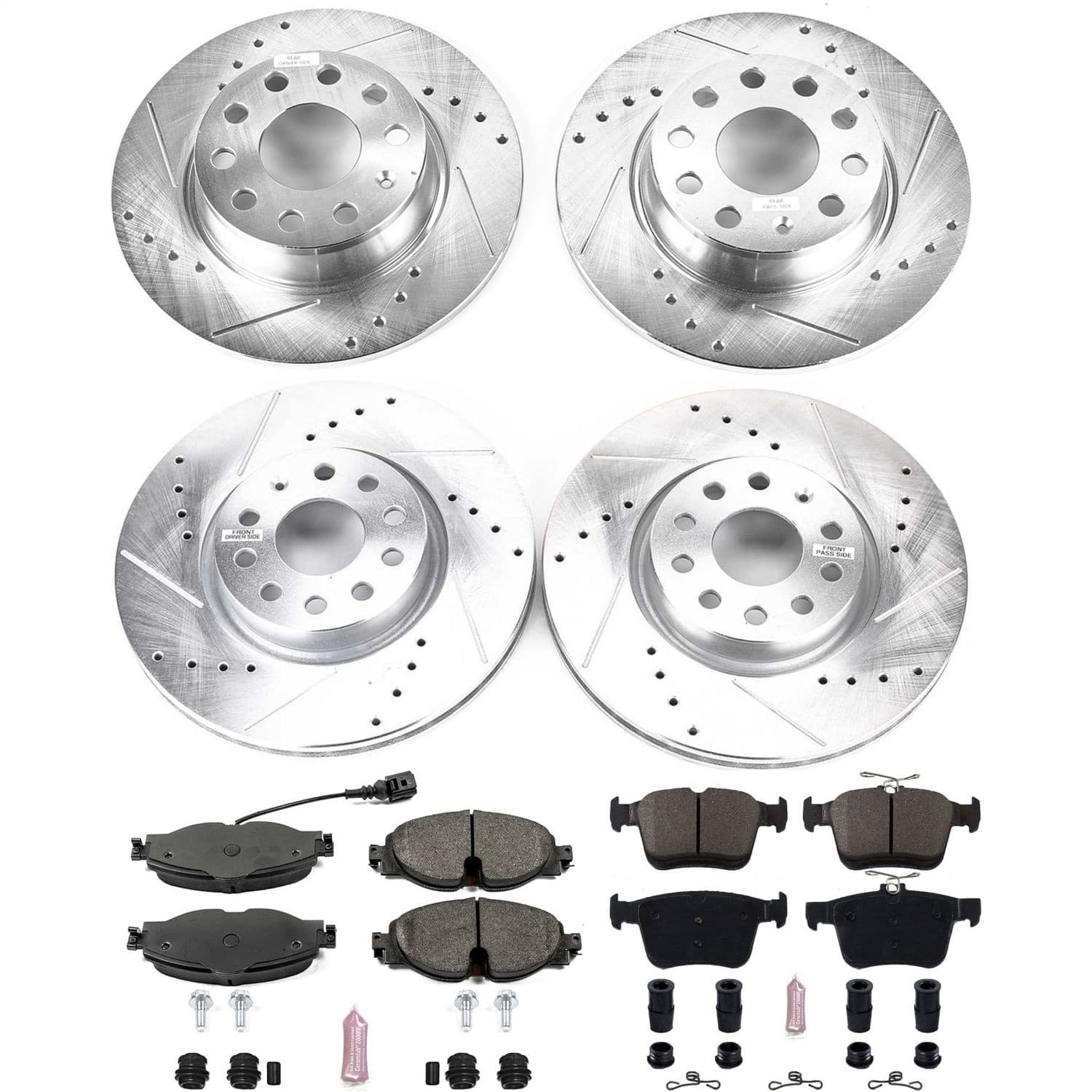 Power Stop - K7502 - Front and Rear - Disc Brake Pad and Rotor Kit image 1
