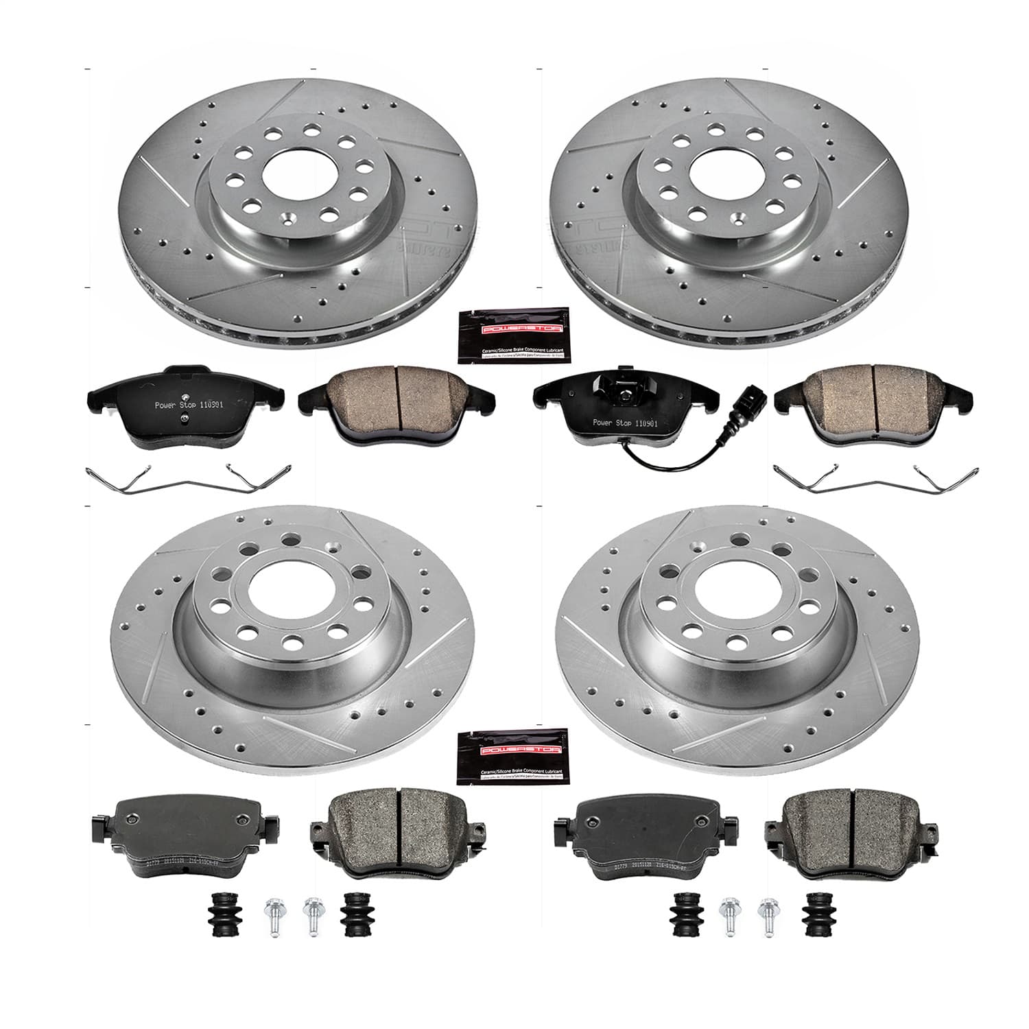 Power Stop - K7537 - Front and Rear - Disc Brake Pad and Rotor Kit image 1