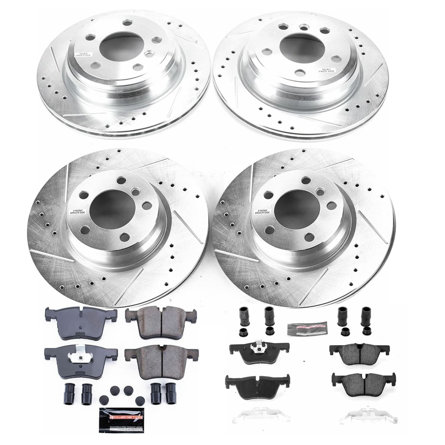 Power Stop - K7548 - Front and Rear - Disc Brake Pad and Rotor Kit image 1