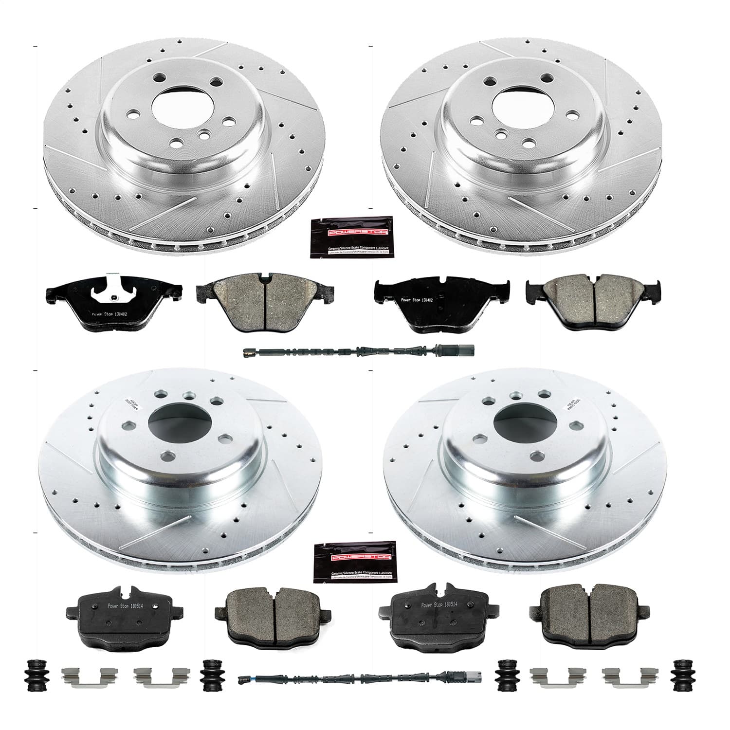 Power Stop - K7552 - Front and Rear - Disc Brake Pad and Rotor Kit image 1