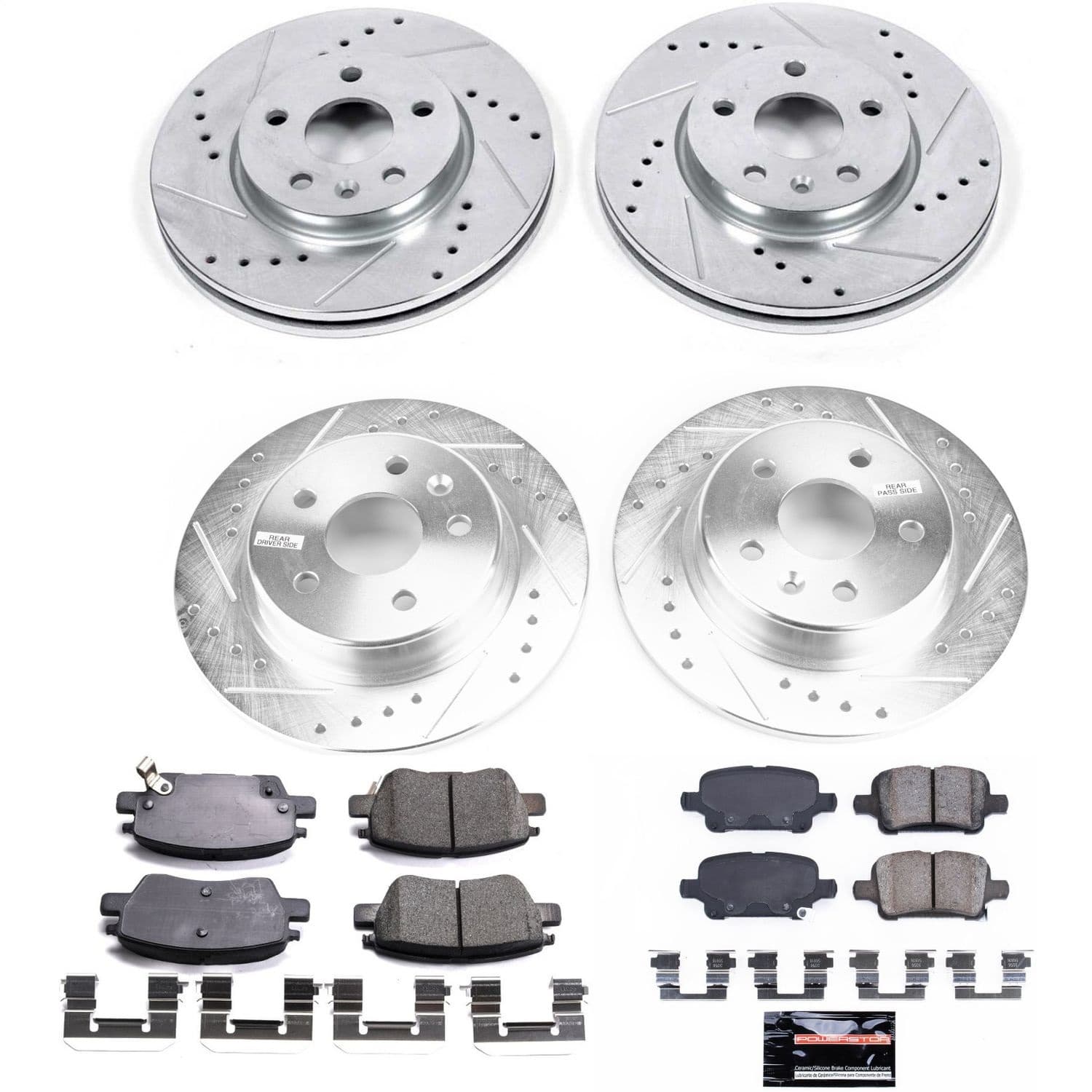 Power Stop - K7561 - Front and Rear - Disc Brake Pad and Rotor Kit image 1