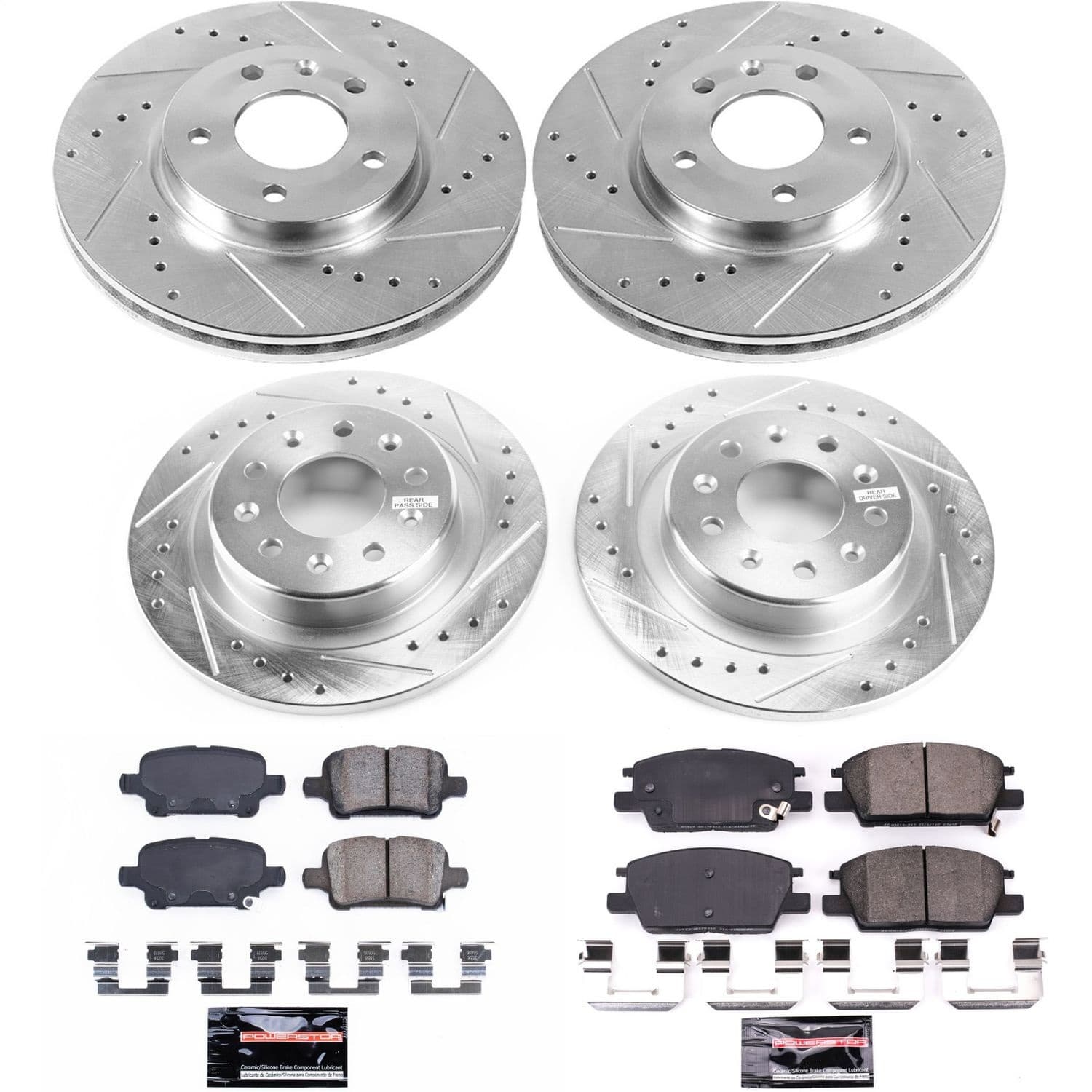 Power Stop - K7566 - Front and Rear - Disc Brake Pad and Rotor Kit image 1