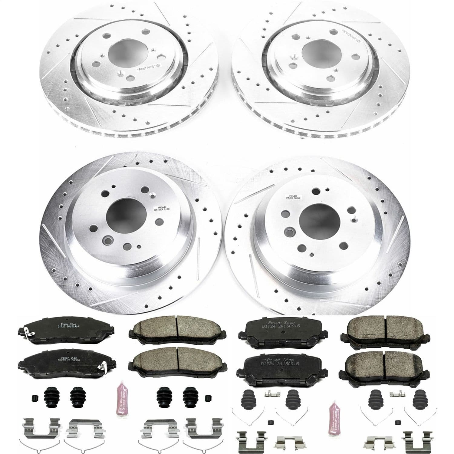 Power Stop - K7576 - Front and Rear - Disc Brake Pad and Rotor Kit image 1