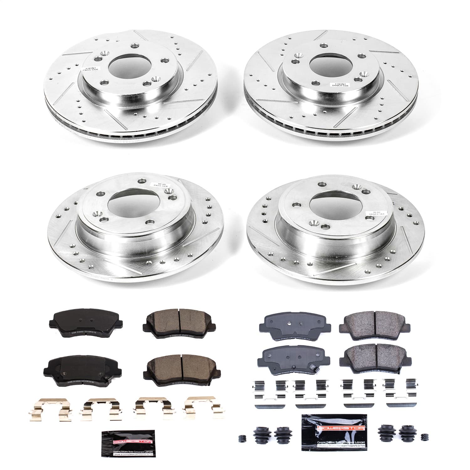 Power Stop - K7582 - Front and Rear - Disc Brake Pad and Rotor Kit image 1