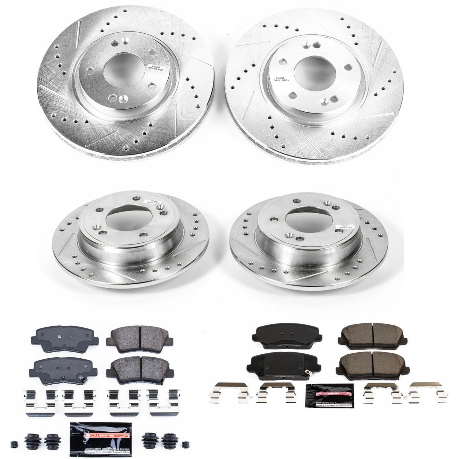 Power Stop - K7583 - Front and Rear - Disc Brake Pad and Rotor Kit image 1