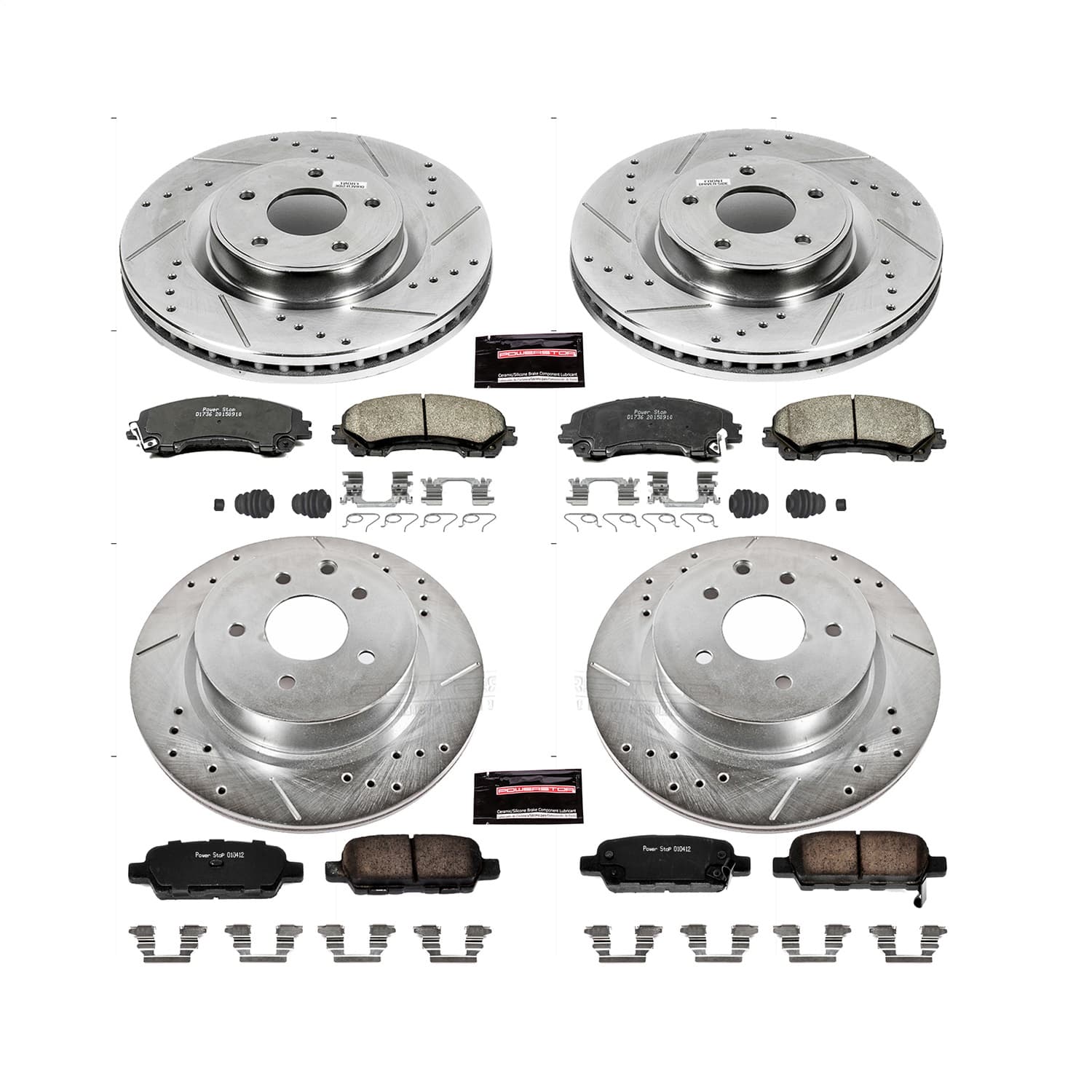 Power Stop - K7584 - Front and Rear - Disc Brake Pad and Rotor Kit image 1
