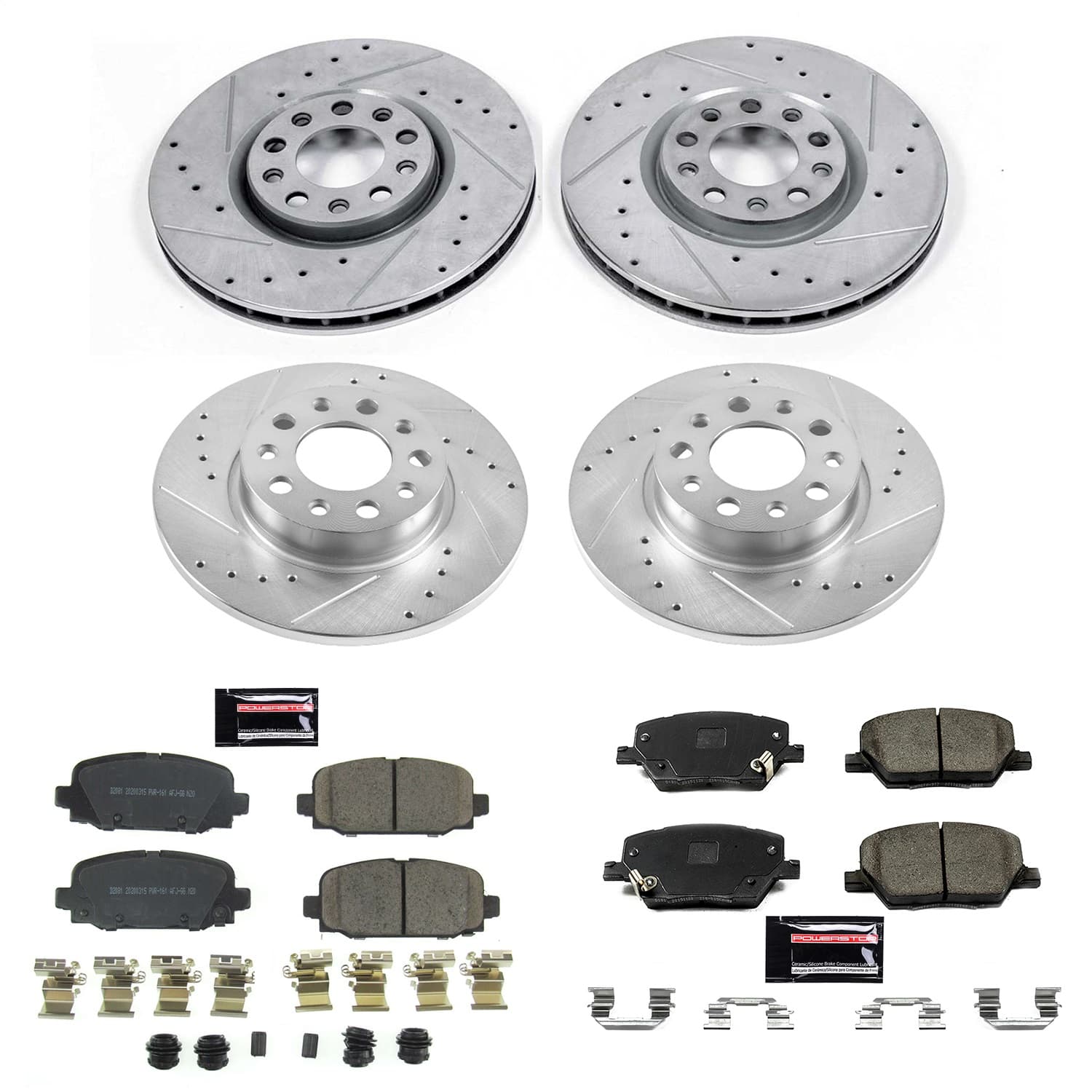 Power Stop - K7598 - Front and Rear - Disc Brake Pad and Rotor Kit image 1
