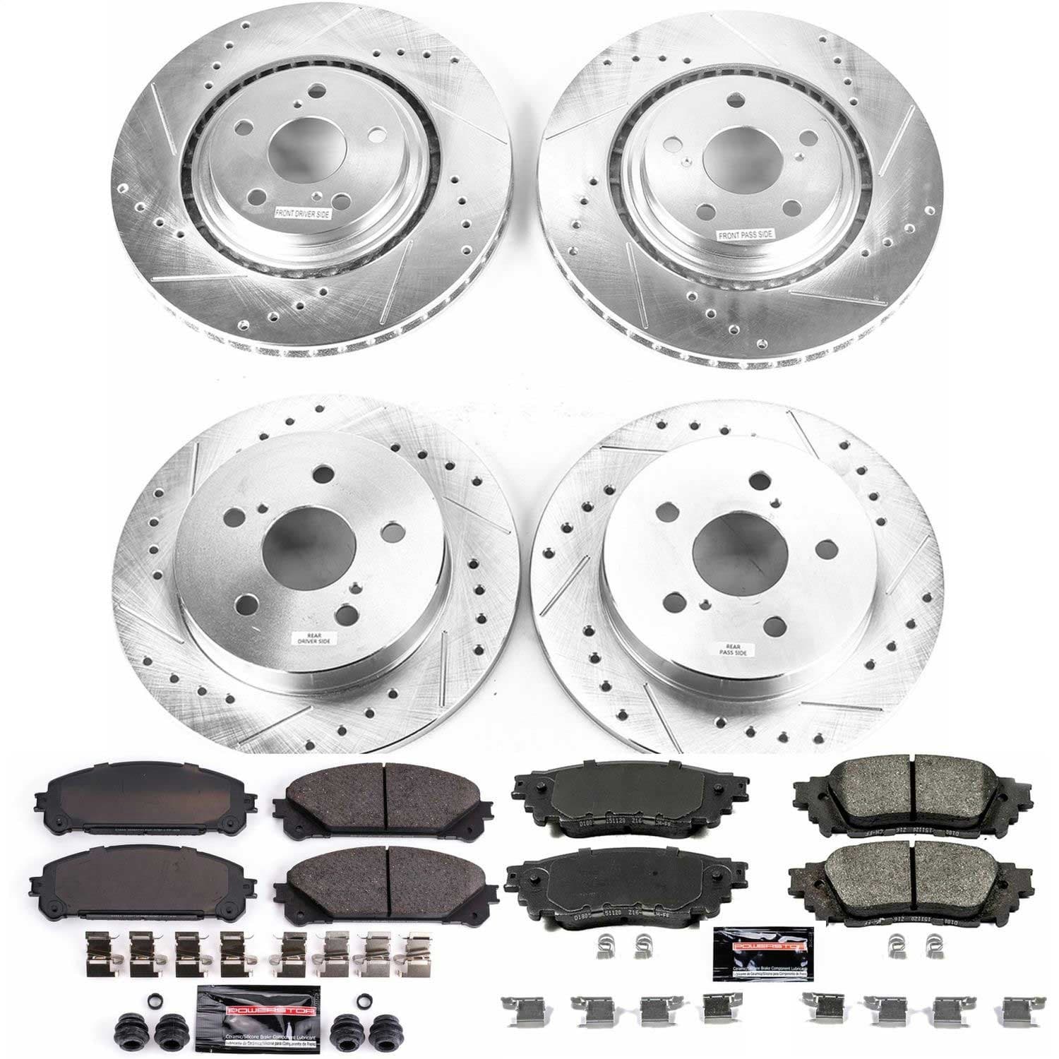 Power Stop - K7605 - Front and Rear - Disc Brake Pad and Rotor Kit image 1