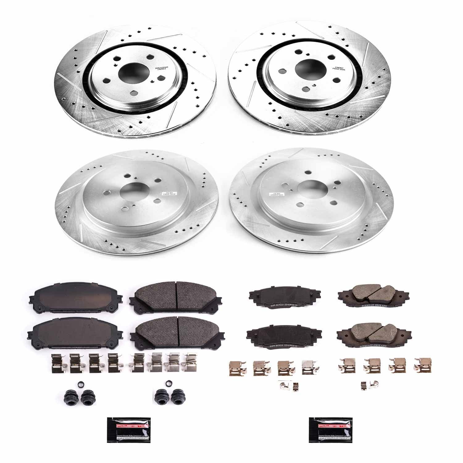 Power Stop - K7606 - Front and Rear - Disc Brake Pad and Rotor Kit image 1