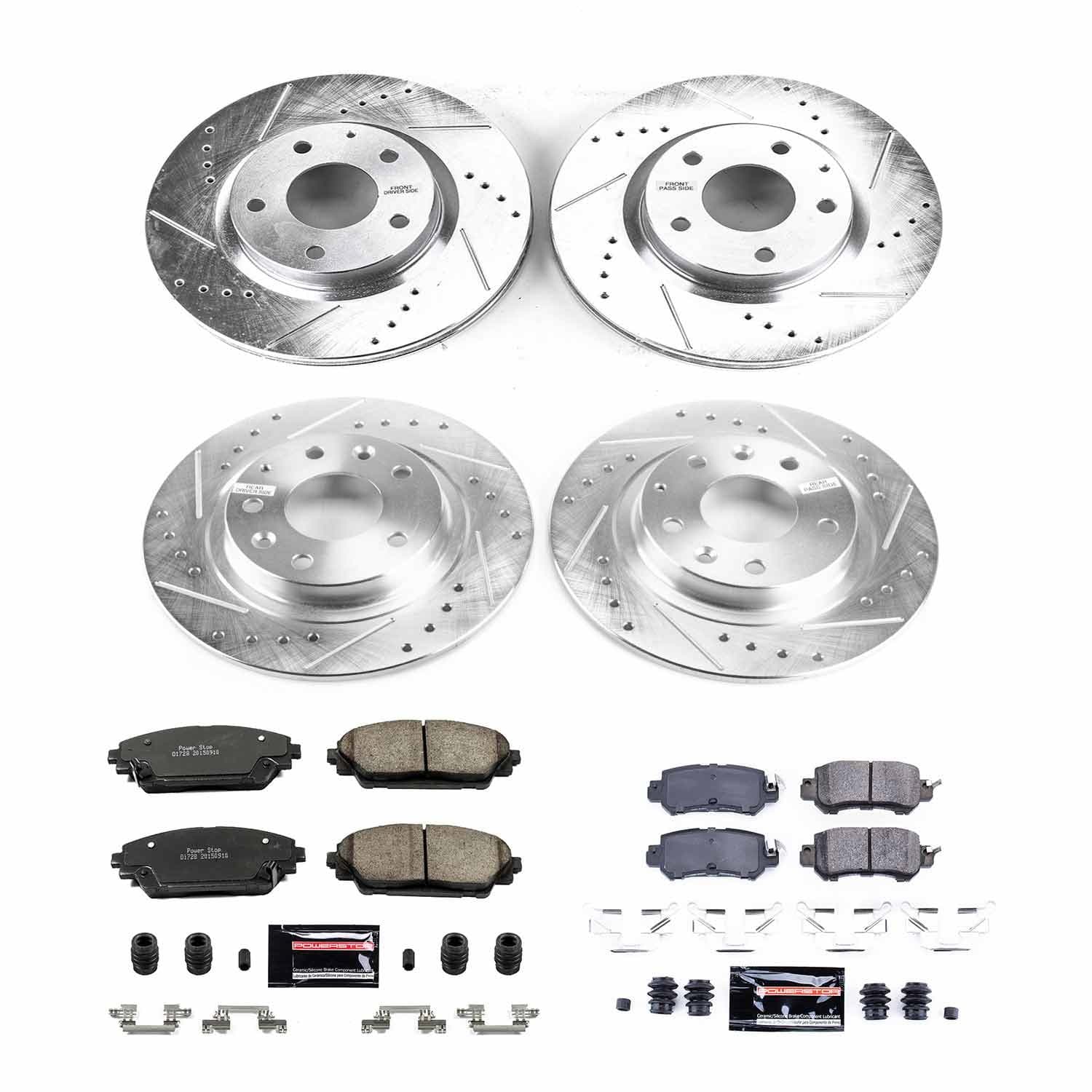Power Stop - K7607 - Front and Rear - Disc Brake Pad and Rotor Kit image 1