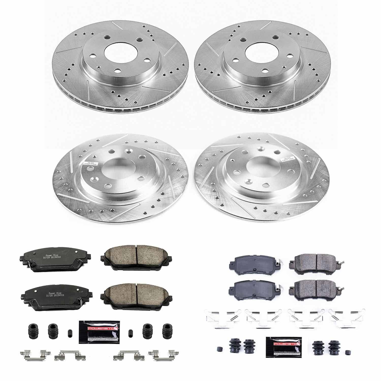 Power Stop - K7608 - Front and Rear - Disc Brake Pad and Rotor Kit image 1