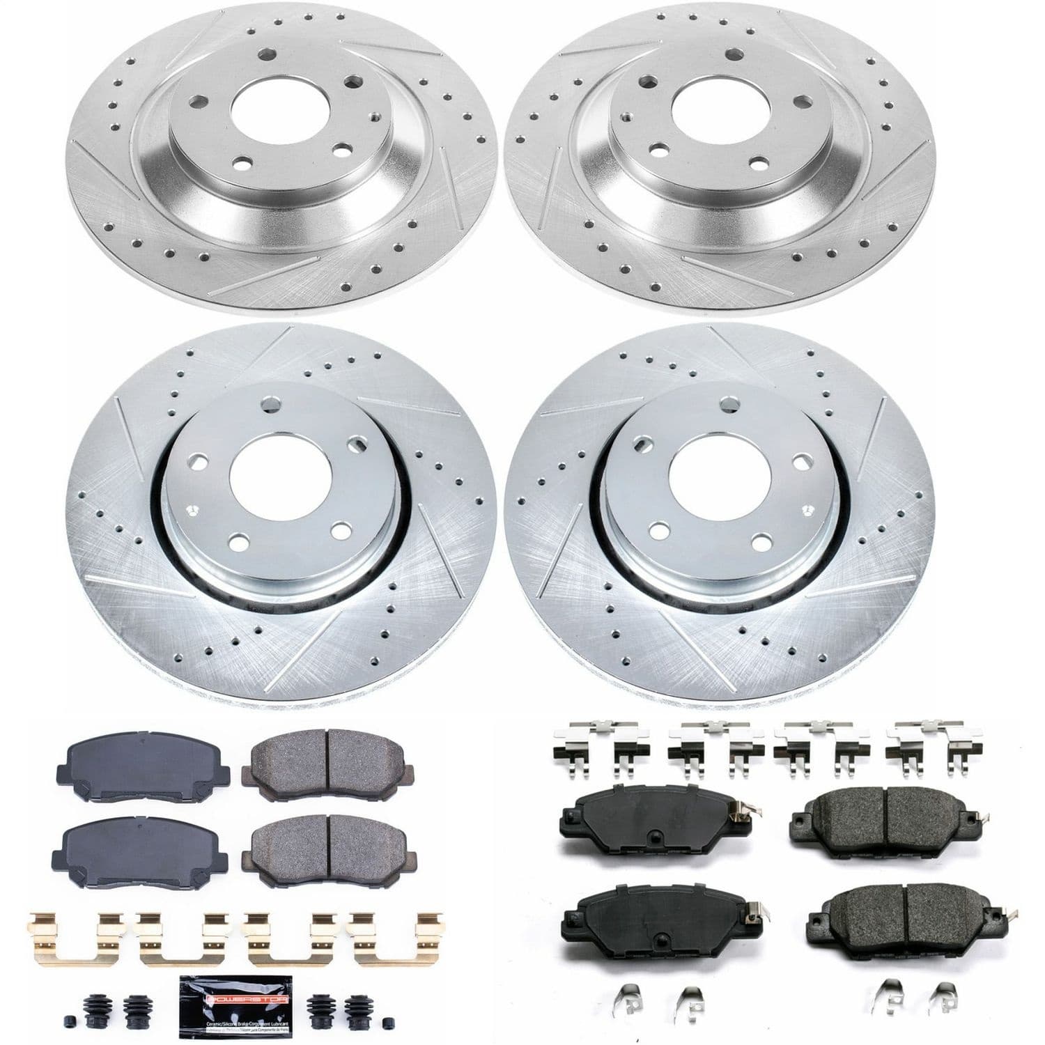 Power Stop - K7609 - Front and Rear - Disc Brake Pad and Rotor Kit image 1