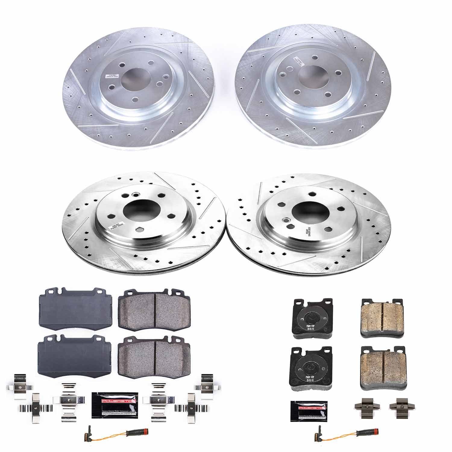 Power Stop - K7828 - Front and Rear - Disc Brake Pad and Rotor Kit image 1