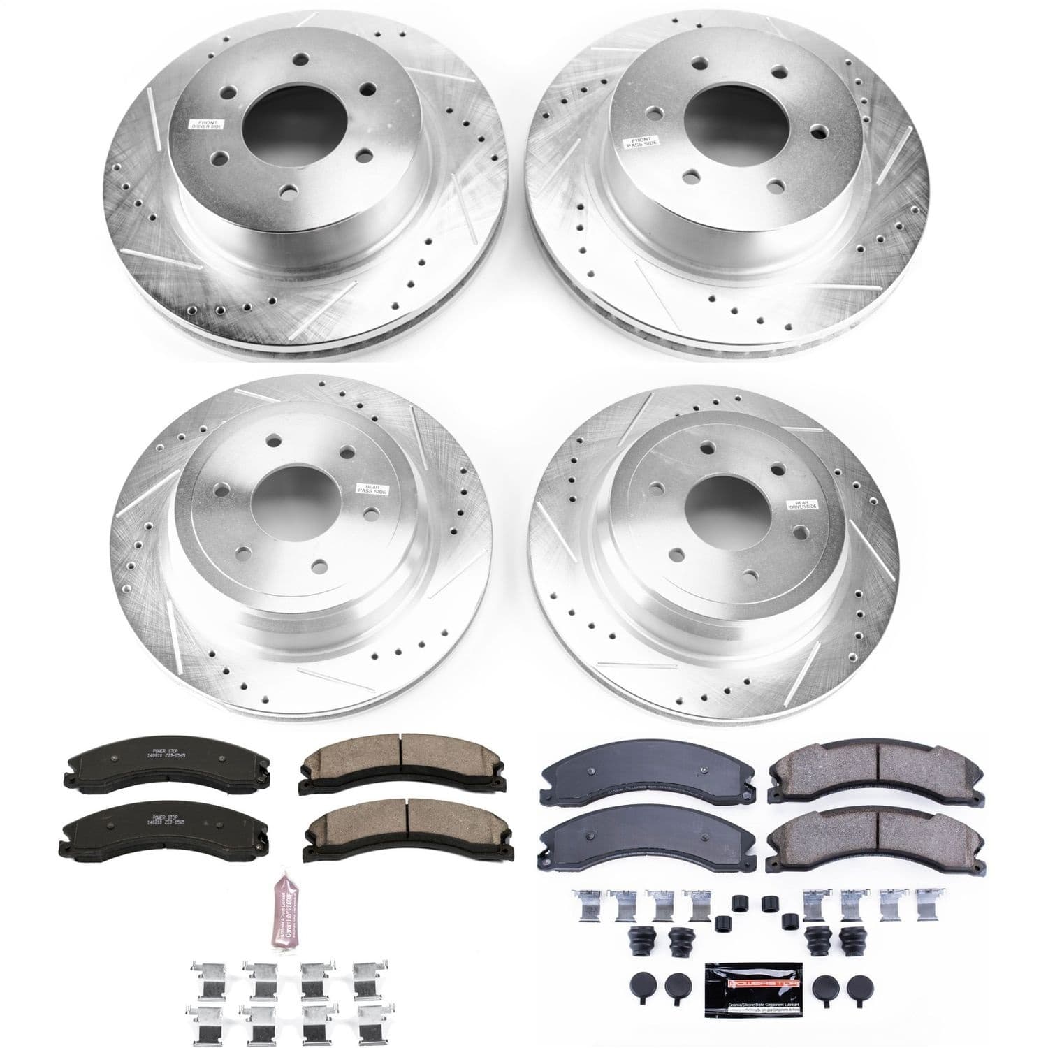 Power Stop - K7876 - Front and Rear - Disc Brake Pad and Rotor Kit image 1