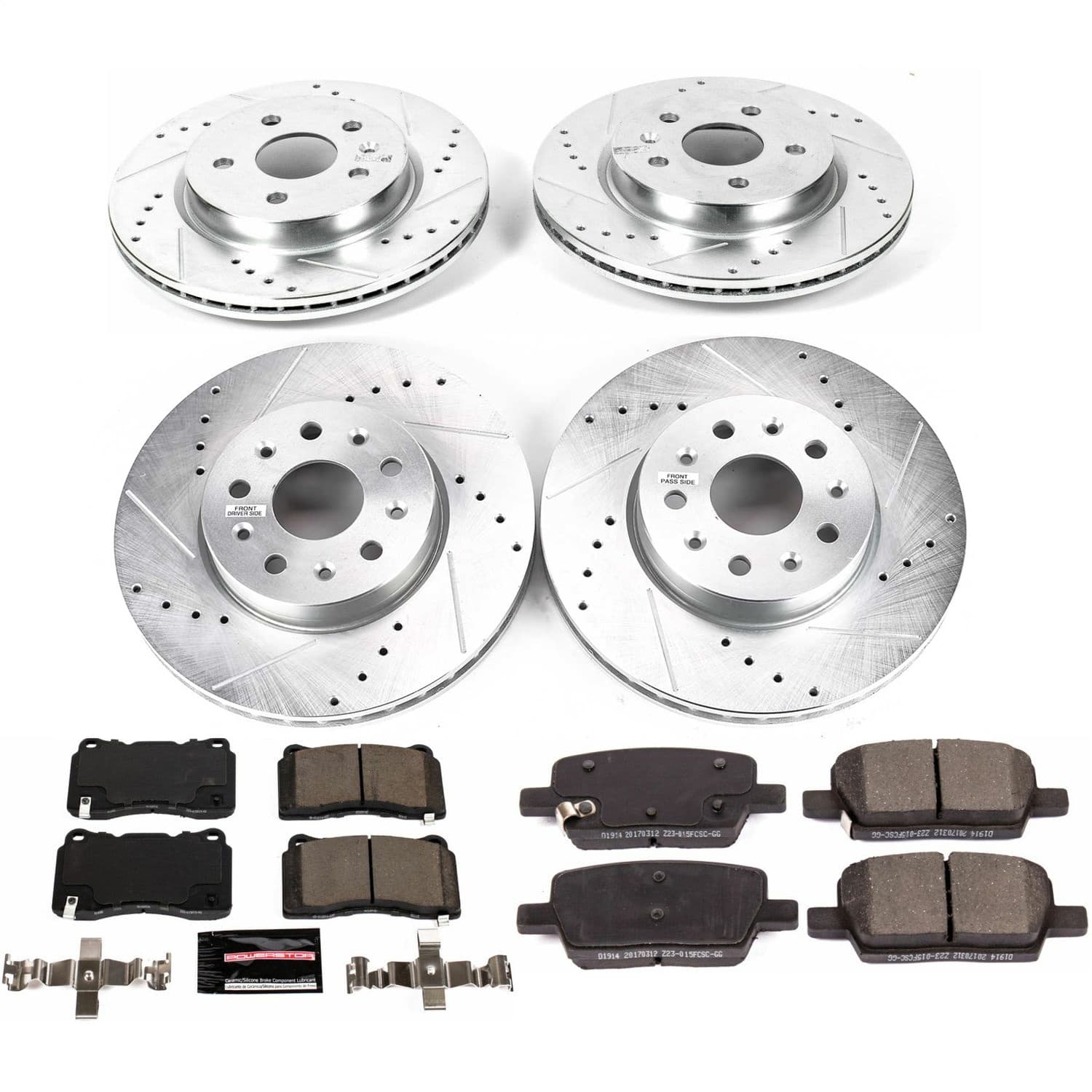 Power Stop - K7908 - Front and Rear - Disc Brake Pad and Rotor Kit image 1