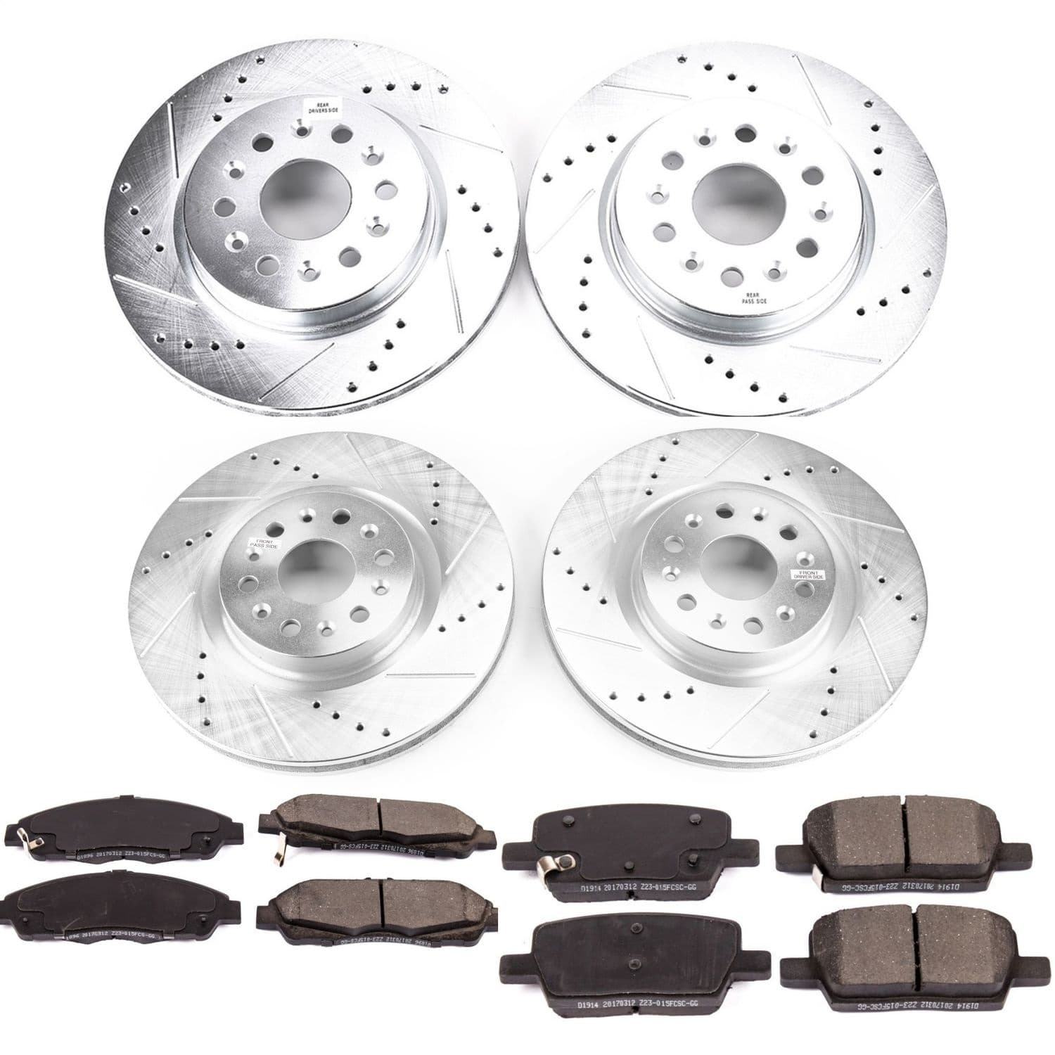 Power Stop - K7909 - Front and Rear - Disc Brake Pad and Rotor Kit image 1