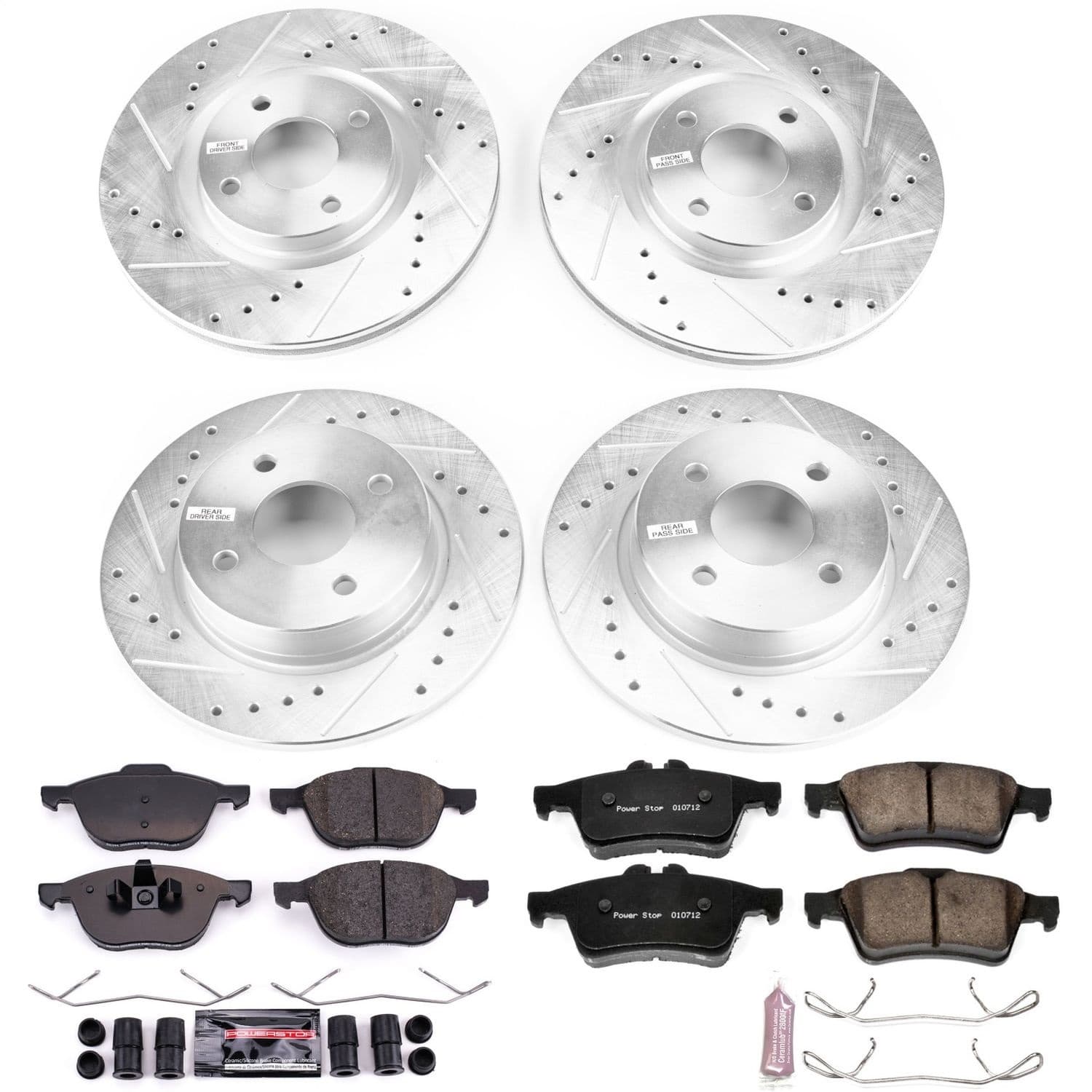 Power Stop - K7910 - Front and Rear - Disc Brake Pad and Rotor Kit image 1