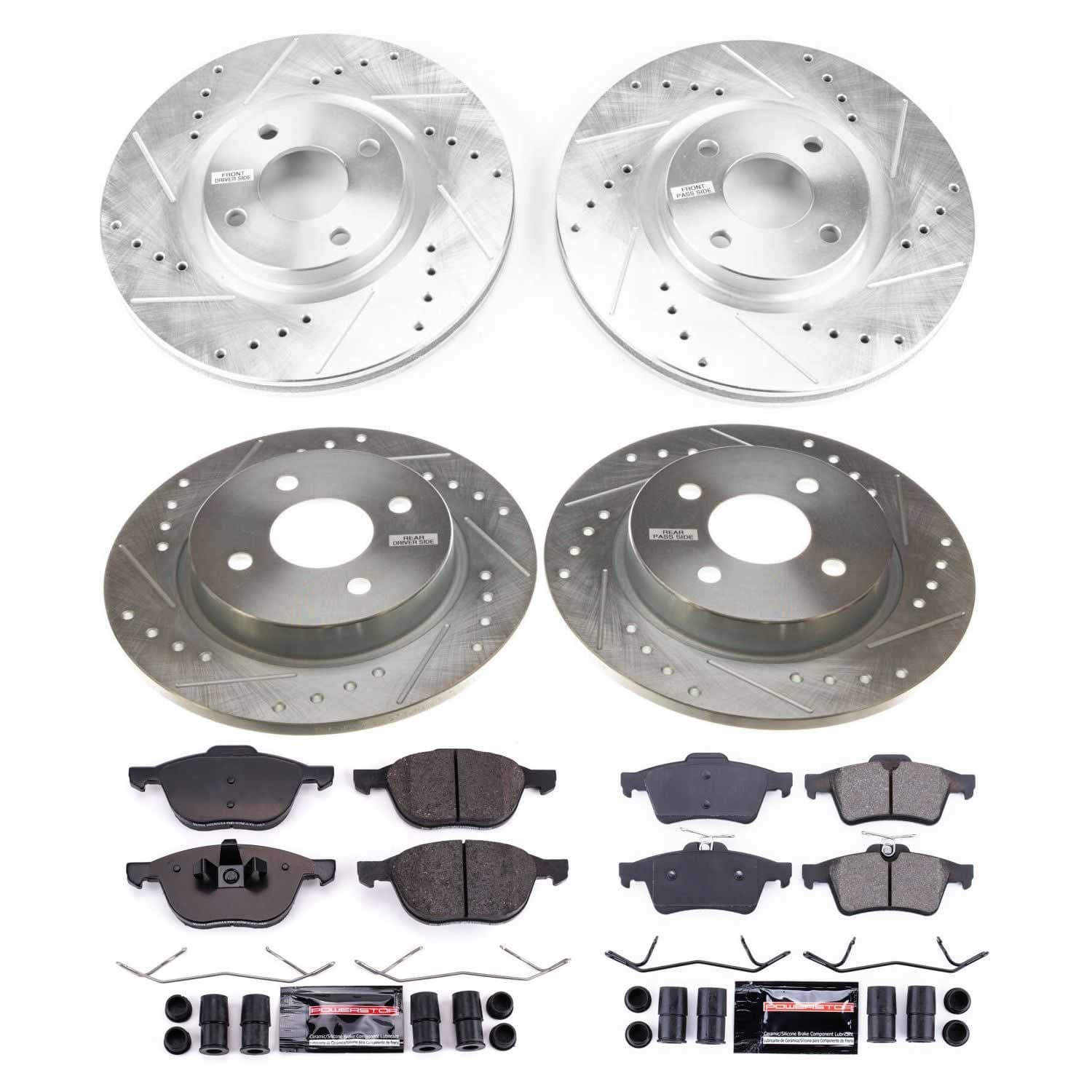 Power Stop - K7911 - Front and Rear - Disc Brake Pad and Rotor Kit image 1