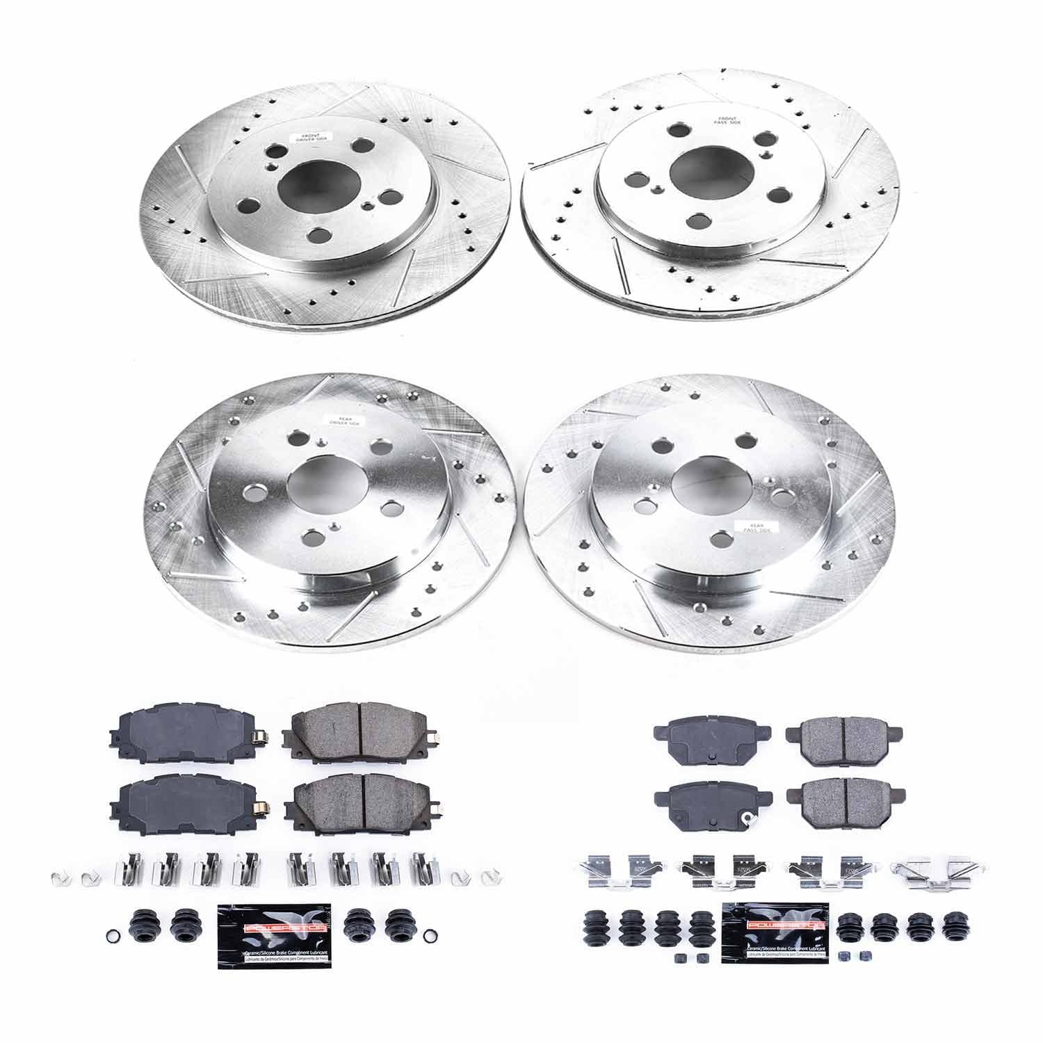 Power Stop - K7924 - Front and Rear - Disc Brake Pad and Rotor Kit image 1