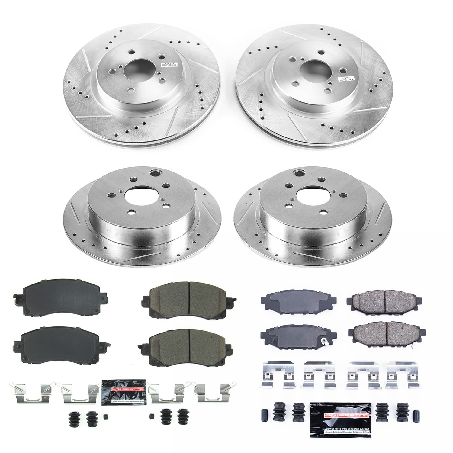 Power Stop - K7927 - Front and Rear - Disc Brake Pad and Rotor Kit image 1