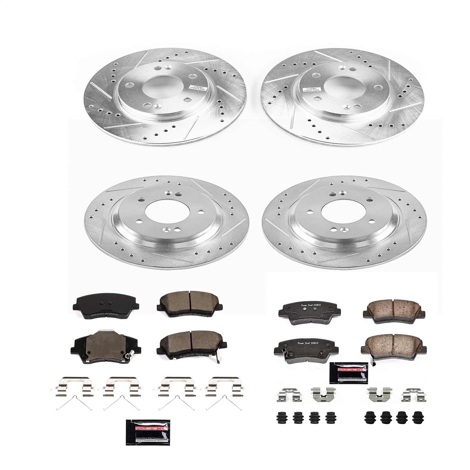 Power Stop - K7928 - Front and Rear - Disc Brake Pad and Rotor Kit image 1