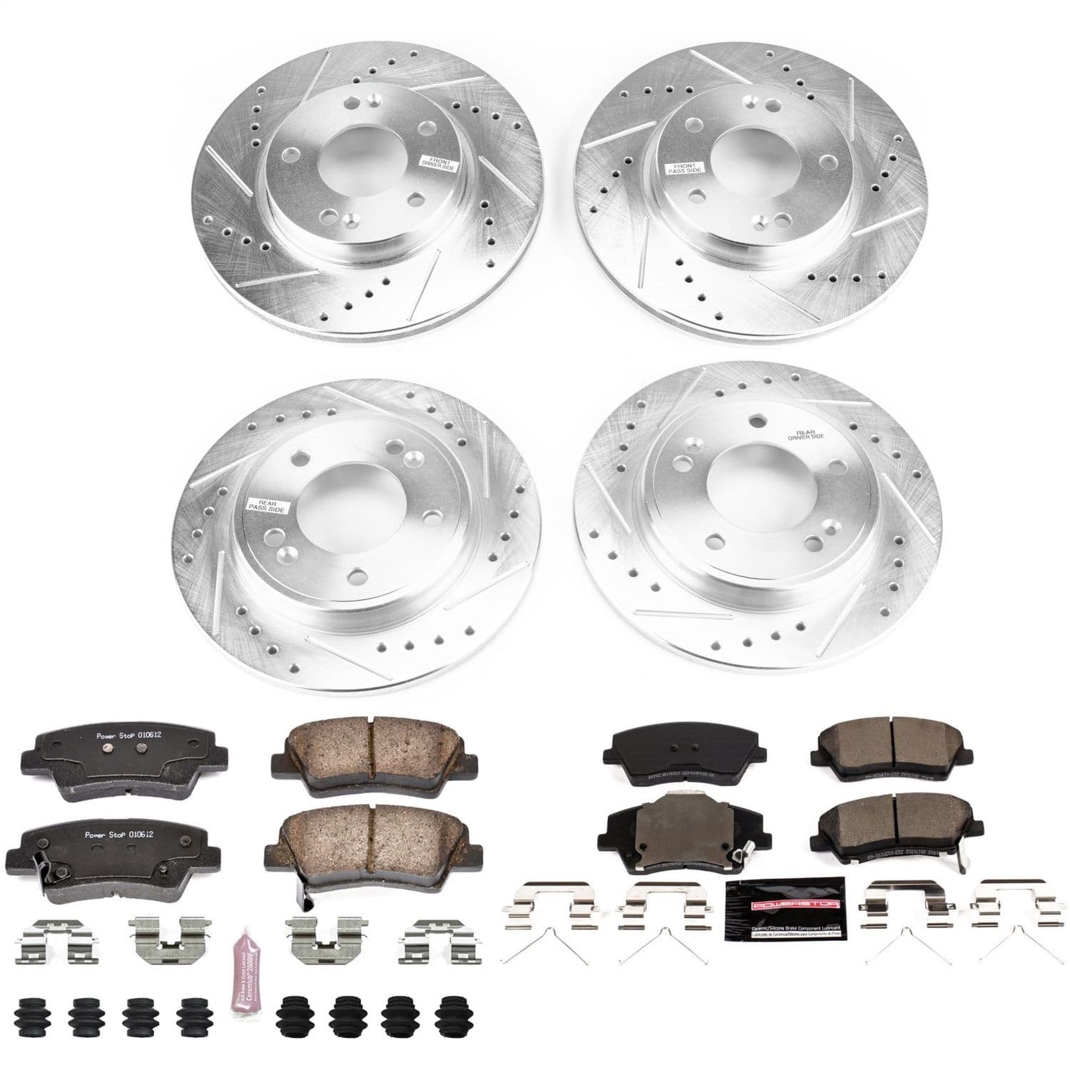 Power Stop - K7929 - Front and Rear - Disc Brake Pad and Rotor Kit image 1