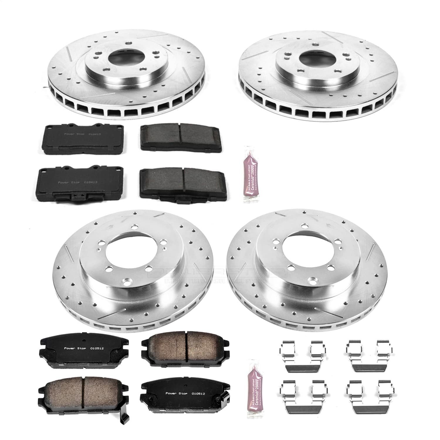 Power Stop - K797 - Front and Rear - Disc Brake Pad and Rotor Kit image 1
