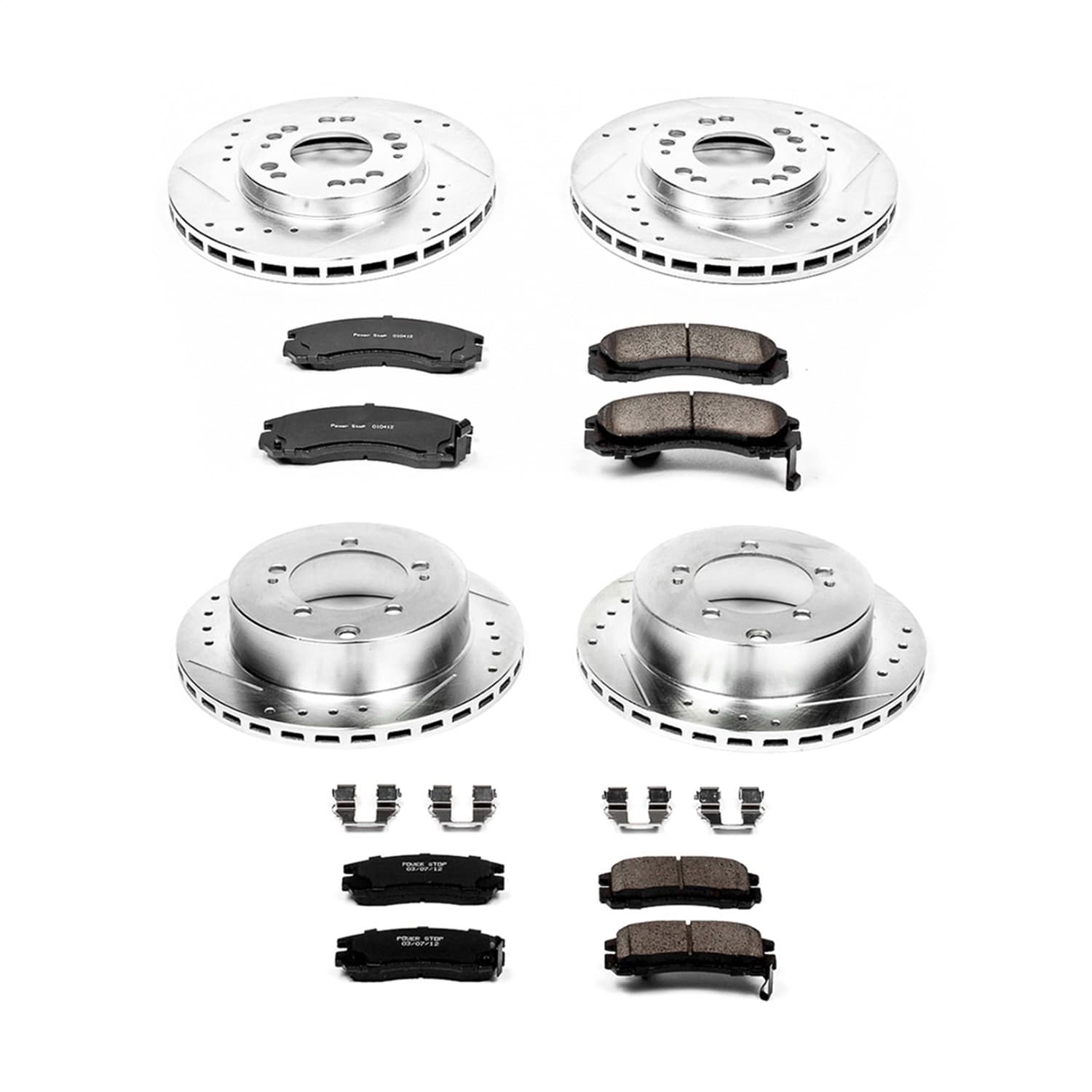 Power Stop - K800 - Front and Rear - Disc Brake Pad and Rotor Kit image 1