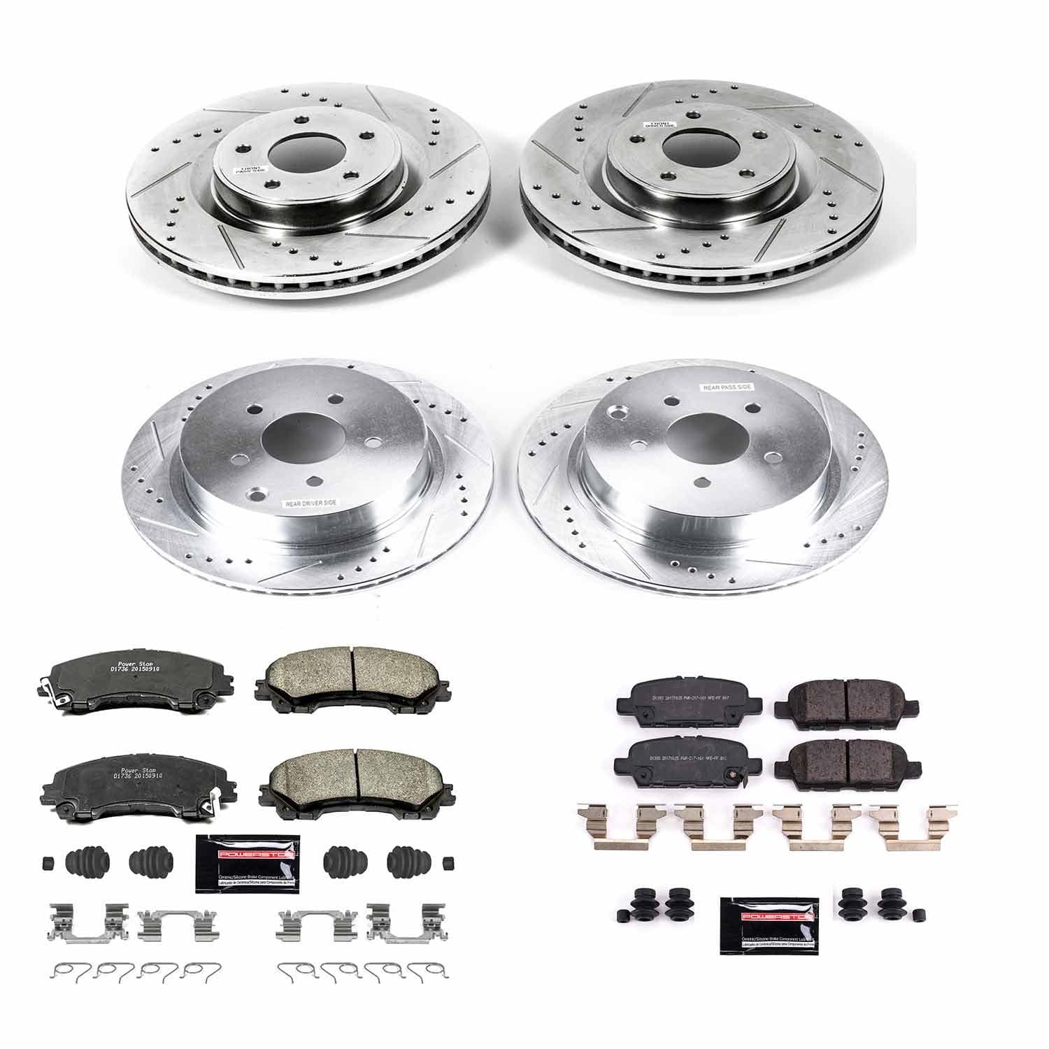 Power Stop - K8006 - Front and Rear - Disc Brake Pad and Rotor Kit image 1