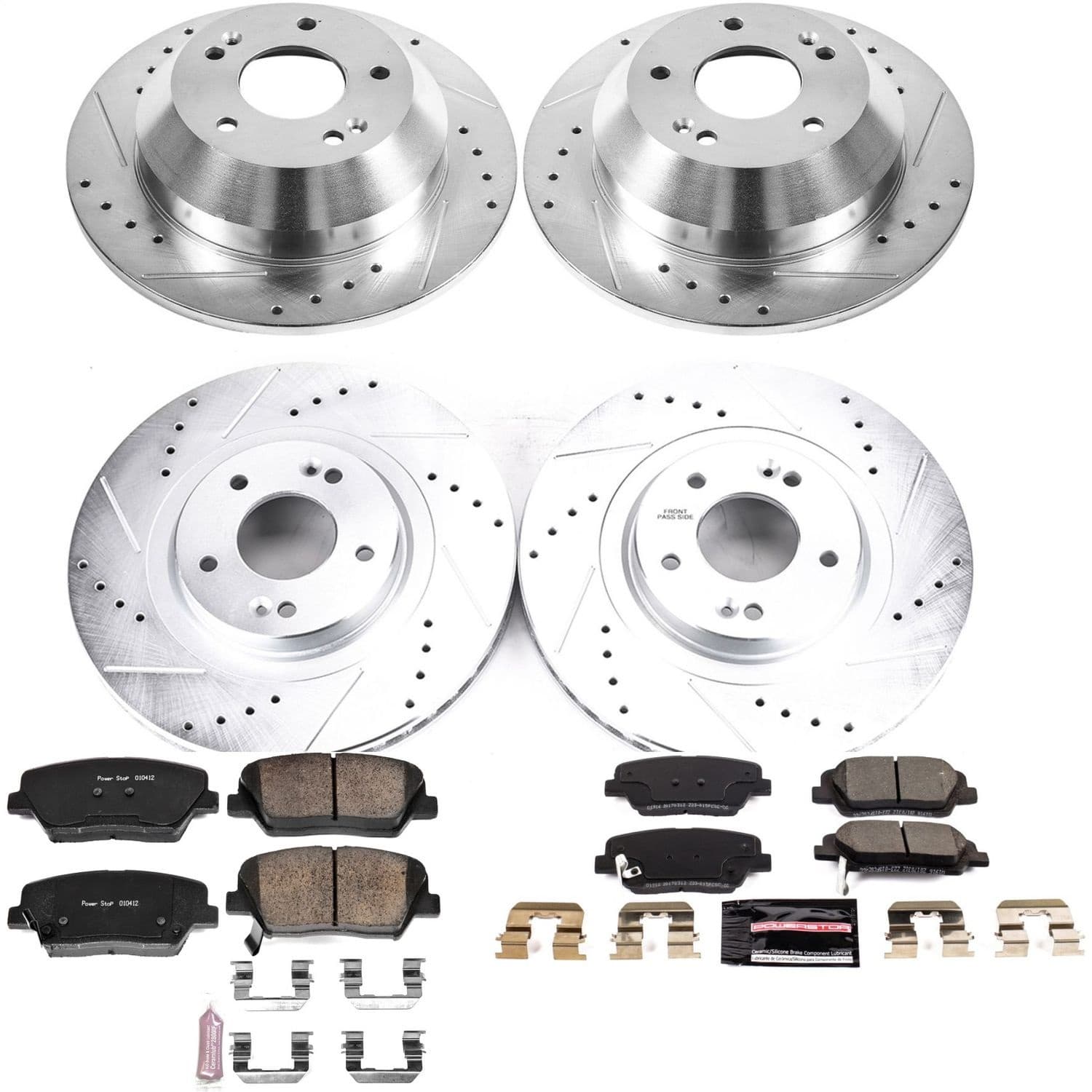 Power Stop - K8009 - Front and Rear - Disc Brake Pad and Rotor Kit image 1