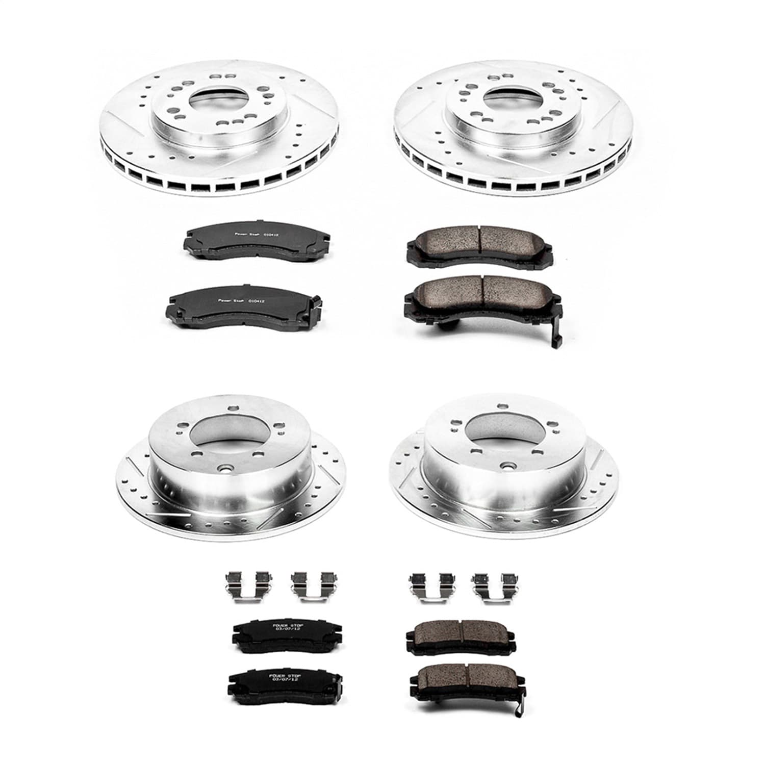 Power Stop - K802 - Front and Rear - Disc Brake Pad and Rotor Kit image 1