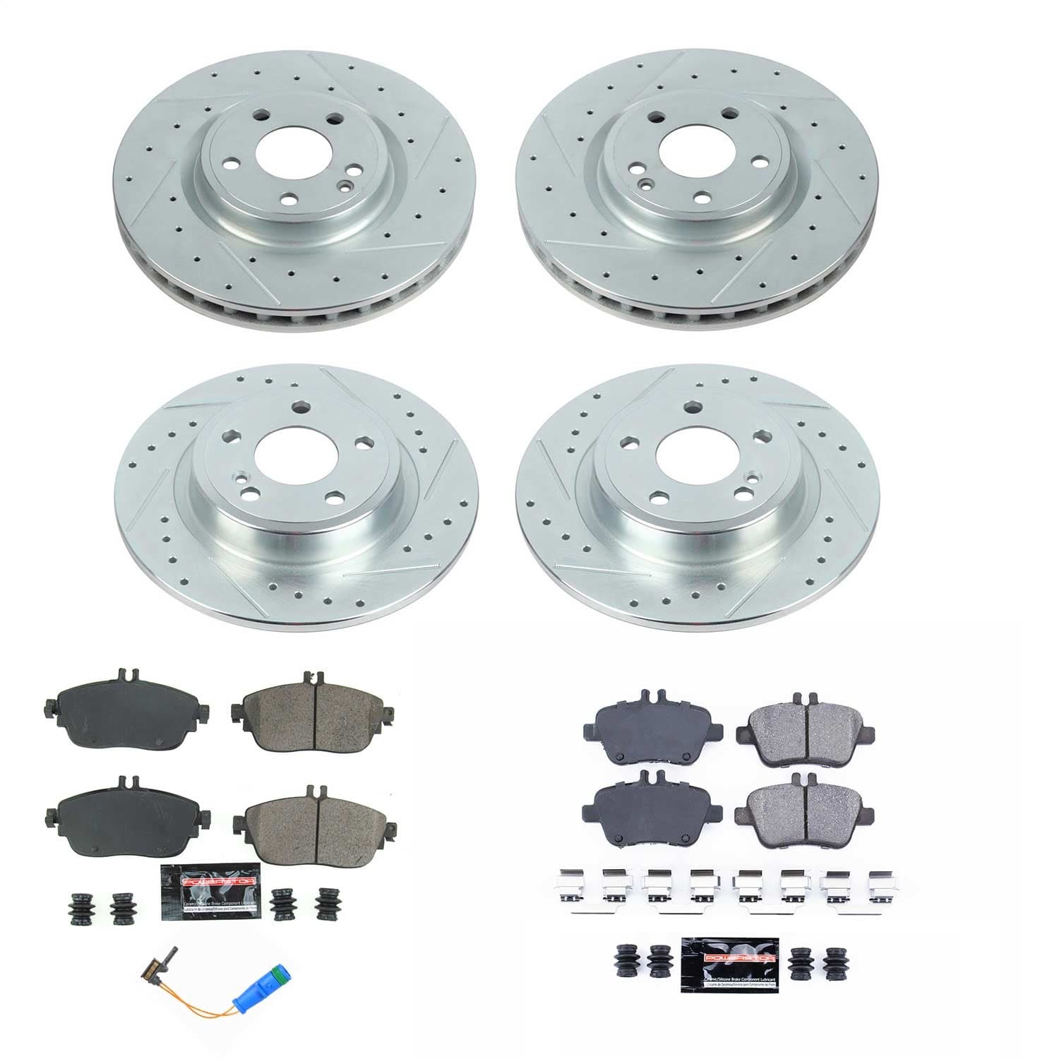 Power Stop - K8046 - Front and Rear - Disc Brake Pad and Rotor Kit image 1