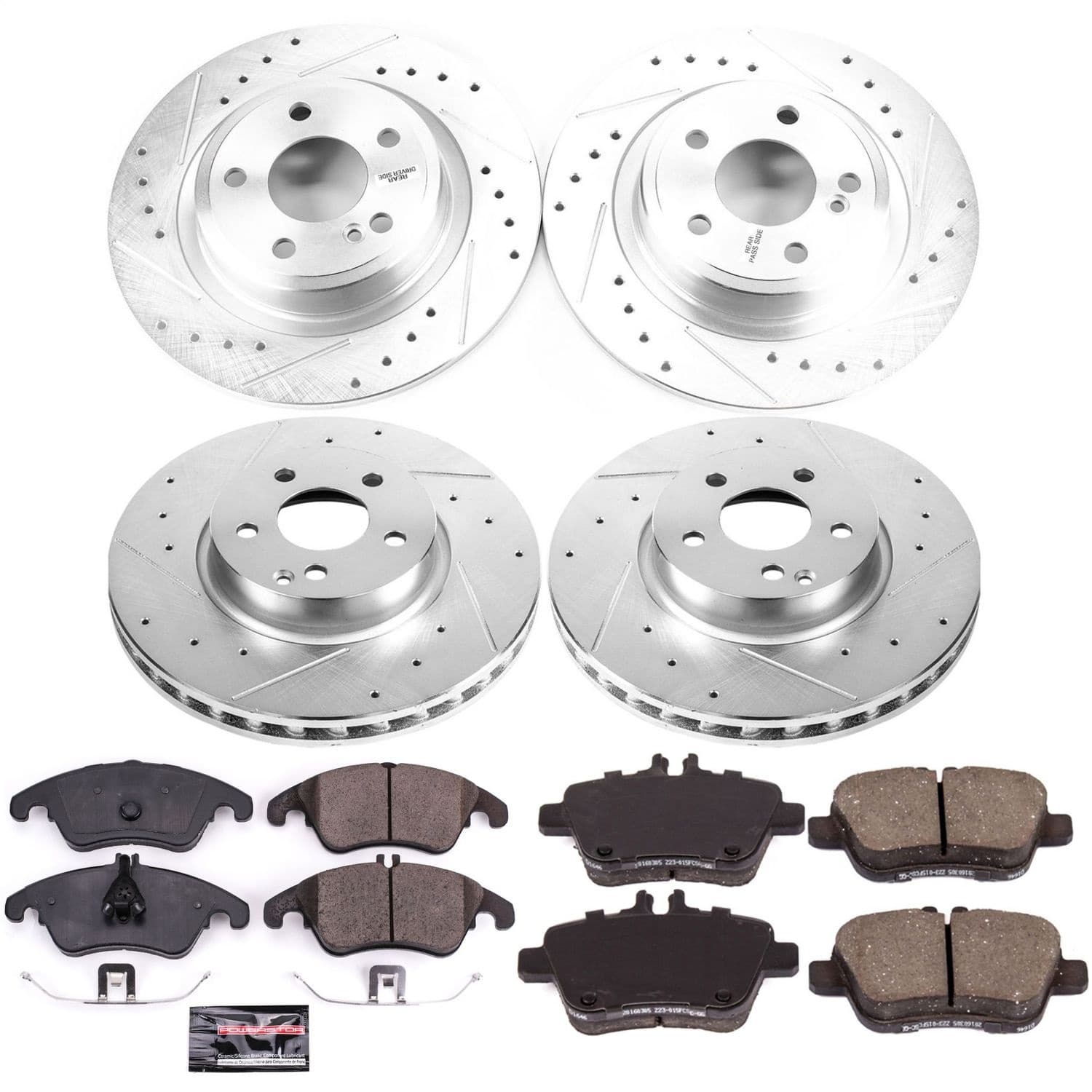 Power Stop - K8056 - Front and Rear - Disc Brake Pad and Rotor Kit image 1