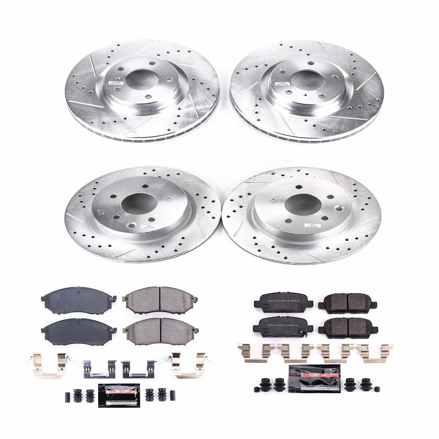 Power Stop - K8060 - Front and Rear - Disc Brake Pad and Rotor Kit image 1