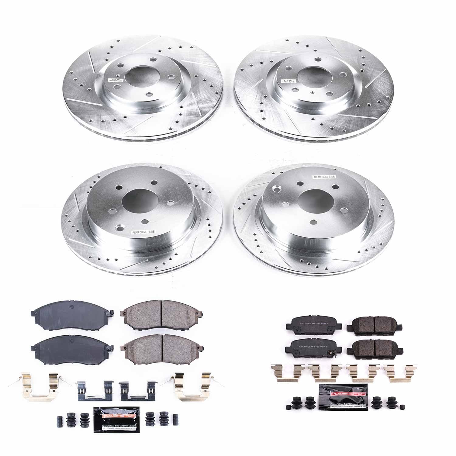 Power Stop - K8061 - Front and Rear - Disc Brake Pad and Rotor Kit image 1