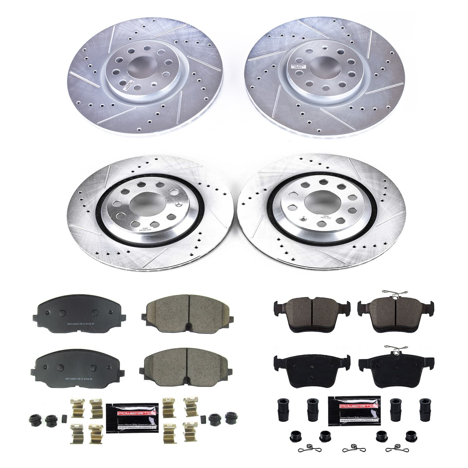 Power Stop - K8118 - Front and Rear - Disc Brake Pad and Rotor Kit image 1