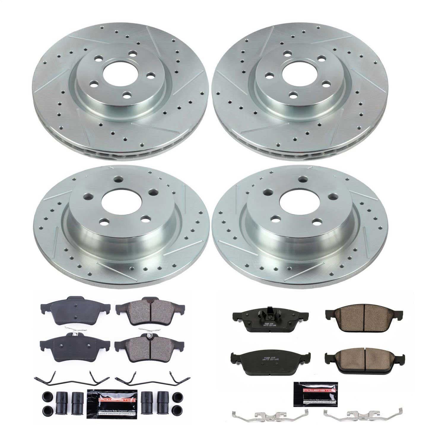 Power Stop - K8174 - Front and Rear - Disc Brake Pad and Rotor Kit image 1